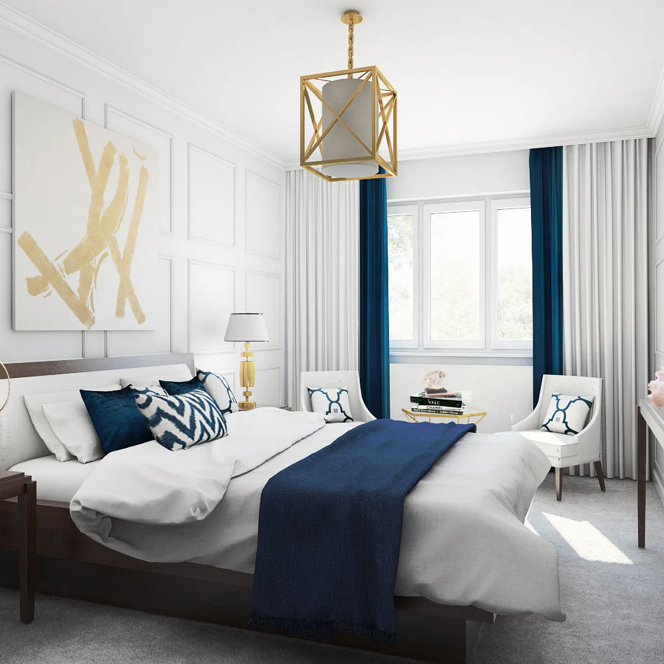 New York Pendant Ceiling Light - Gold & White Finish - Image 3