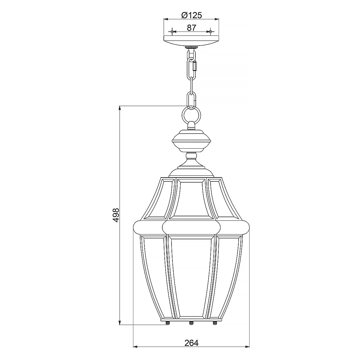 Newbury 1/2Lt Chain Lantern - Lacquered Polished Brass/Lacquered Aged Copper IP23 E27 - Image 14