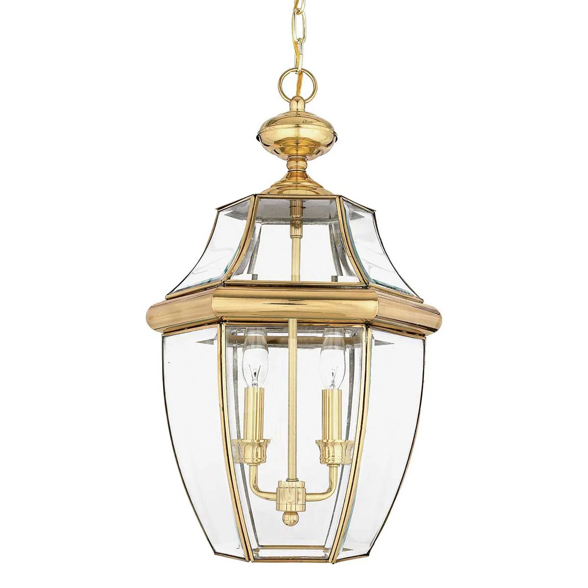 Newbury 1/2Lt Chain Lantern - Lacquered Polished Brass/Lacquered Aged Copper IP23 E27 - Image 3