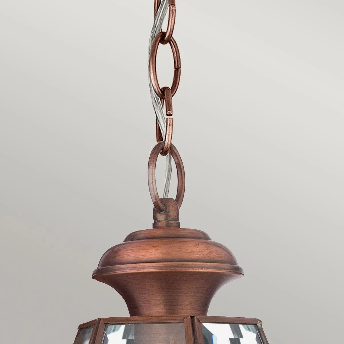 Newbury 1/2Lt Chain Lantern - Lacquered Polished Brass/Lacquered Aged Copper IP23 E27 - Image 4