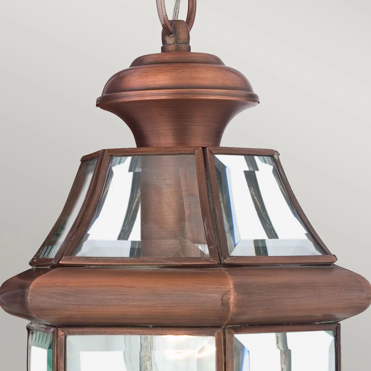 Newbury 1/2Lt Chain Lantern - Lacquered Polished Brass/Lacquered Aged Copper IP23 E27 - Image 5
