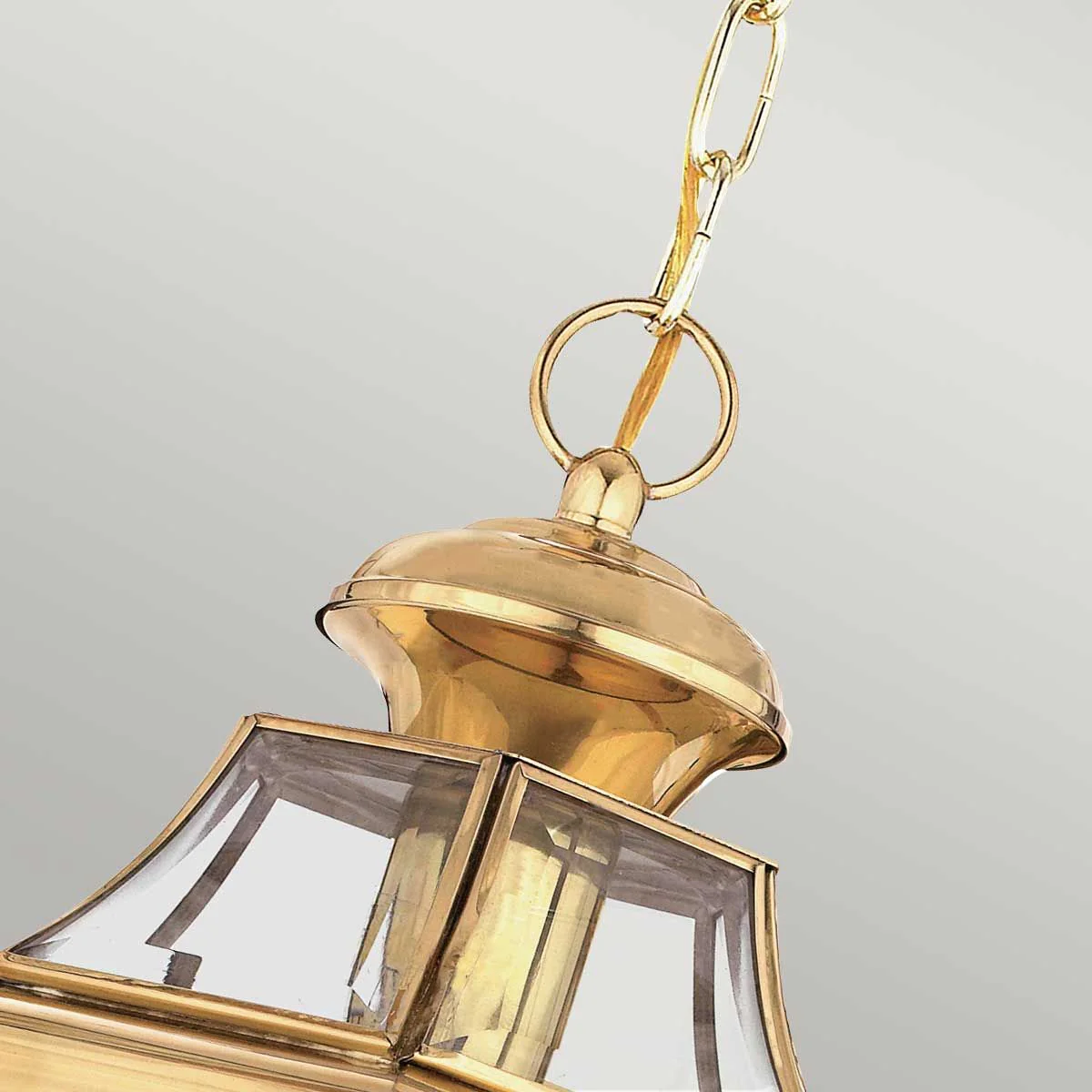 Newbury 1/2Lt Chain Lantern - Lacquered Polished Brass/Lacquered Aged Copper IP23 E27 - Image 8