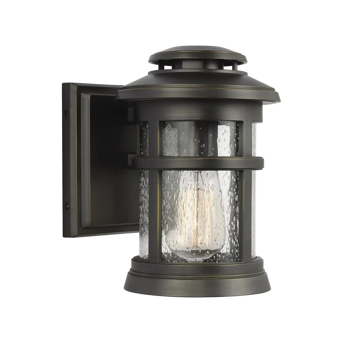 Newport Small/Medium Wall Lantern – Antique Bronze/Brushed Steel Finish