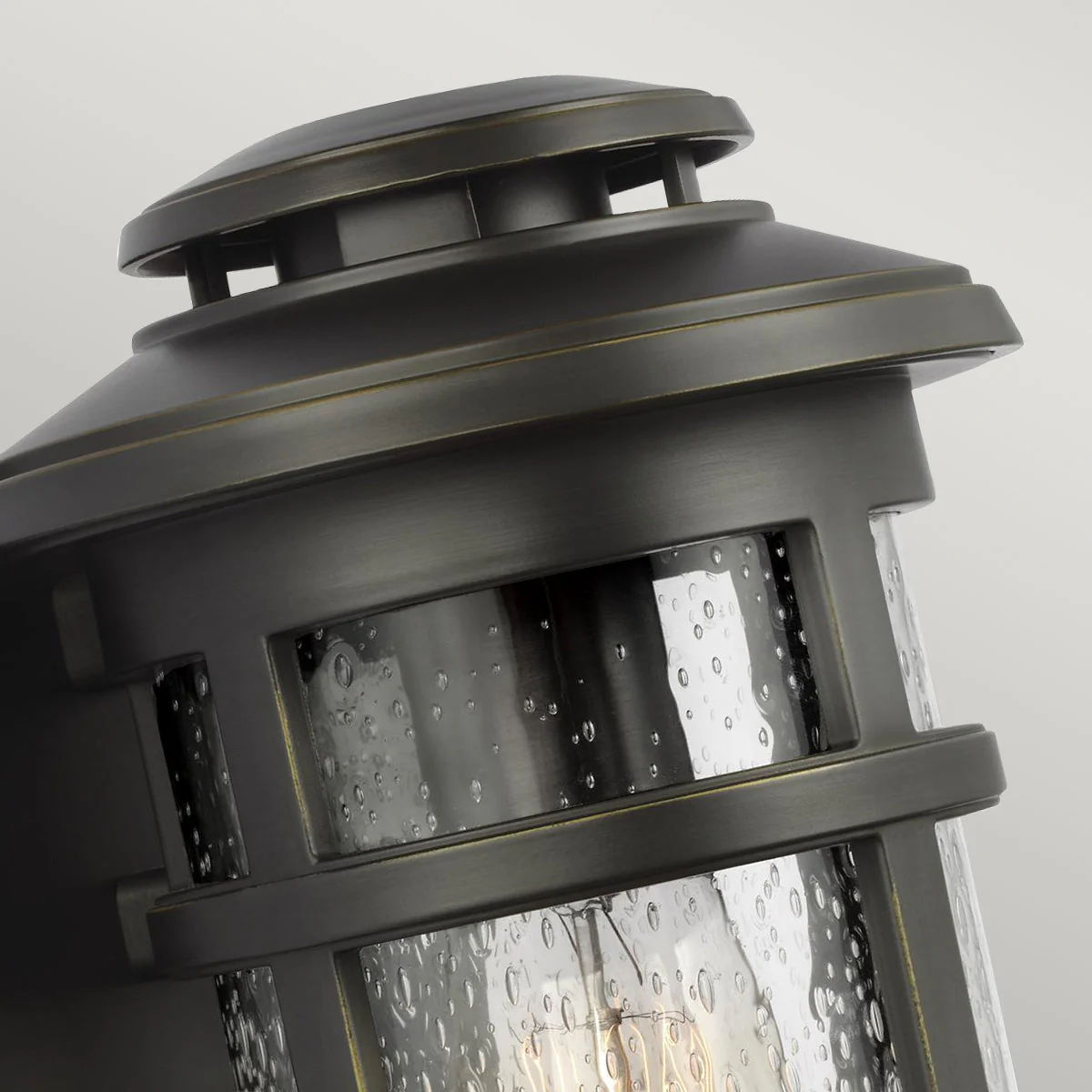 Newport Small/Medium Wall Lantern – Antique Bronze/Brushed Steel Finish - Image 2