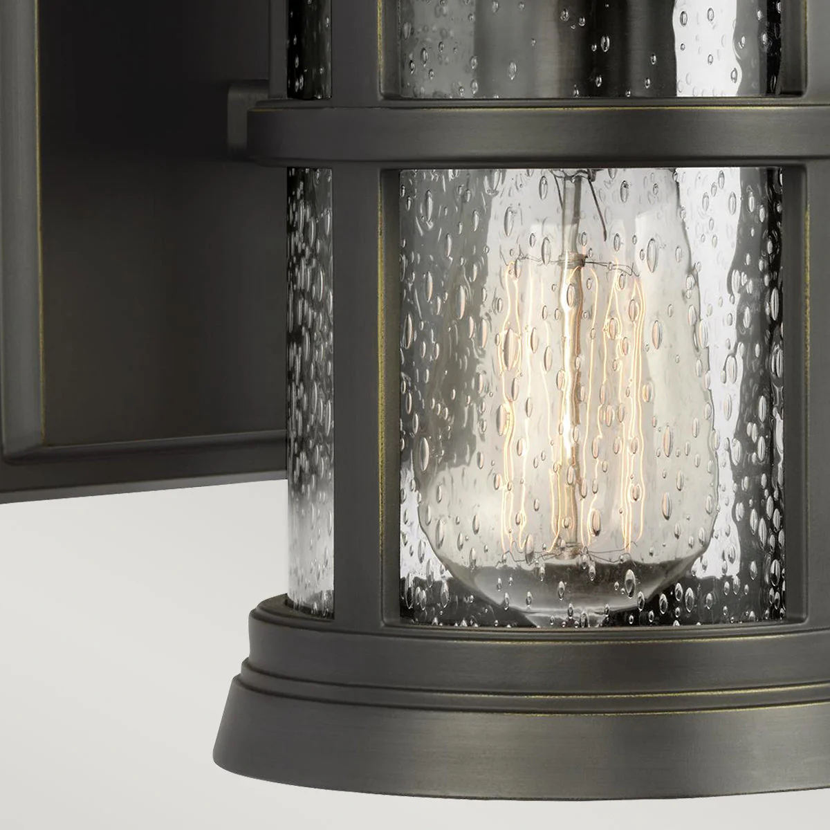 Newport Small/Medium Wall Lantern – Antique Bronze/Brushed Steel Finish - Image 3