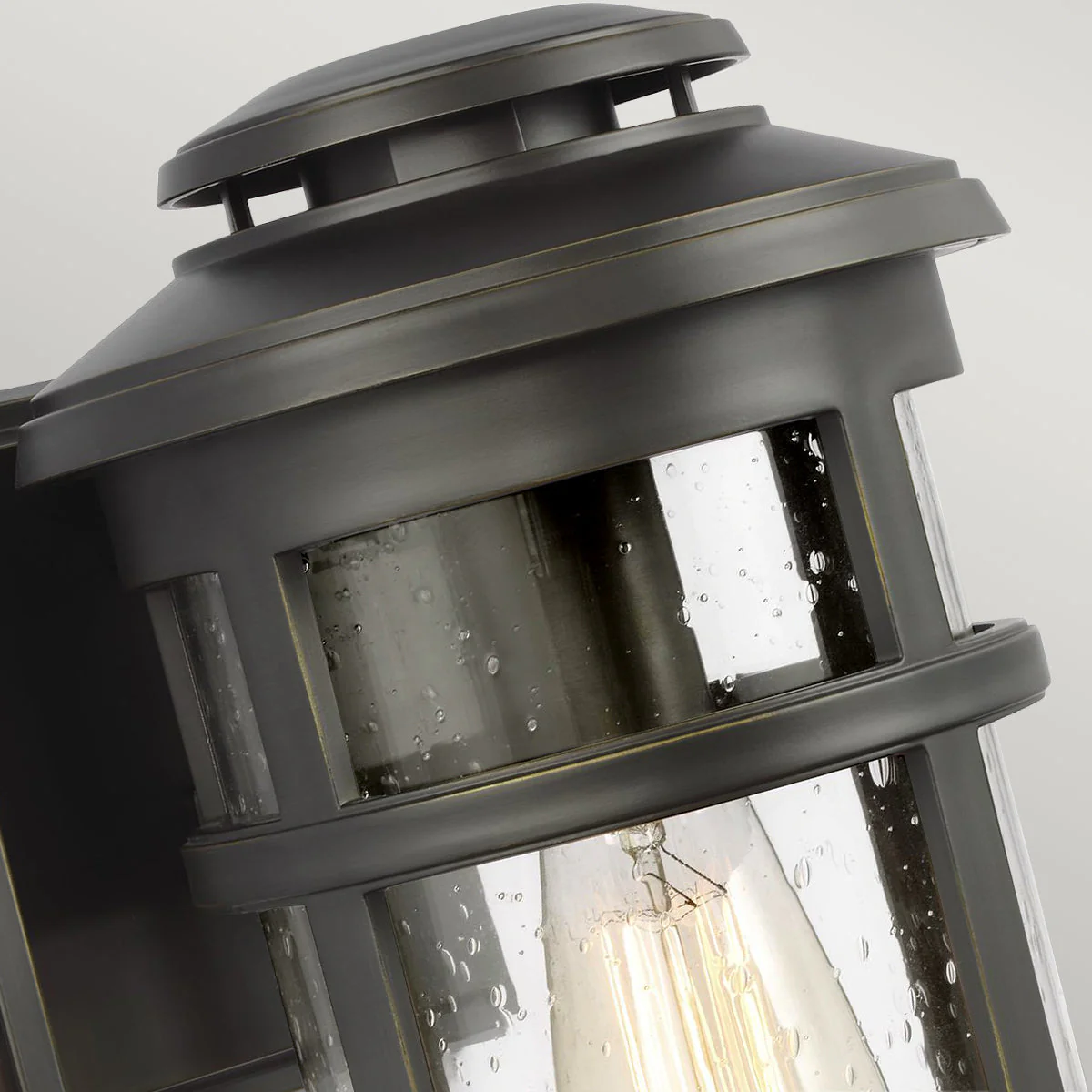 Newport Small/Medium Wall Lantern – Antique Bronze/Brushed Steel Finish - Image 5