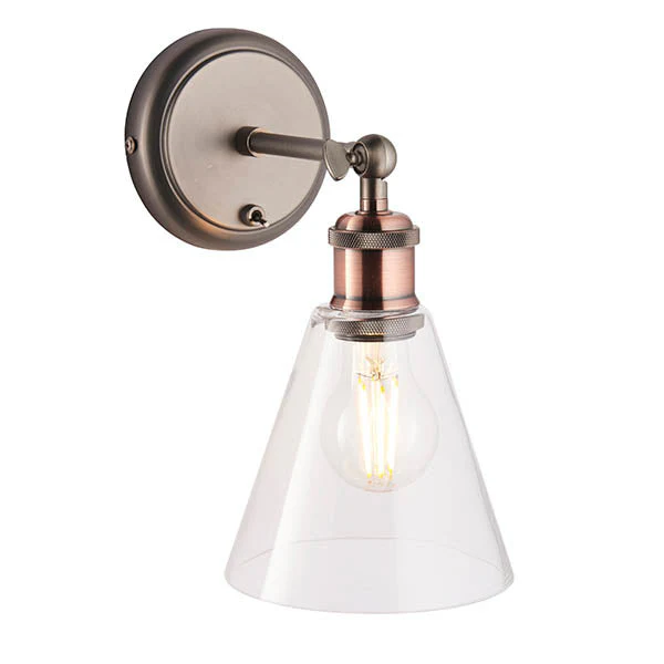 Niche Wall Light - Aged Pewter/Clear Glass E27 - Image 12
