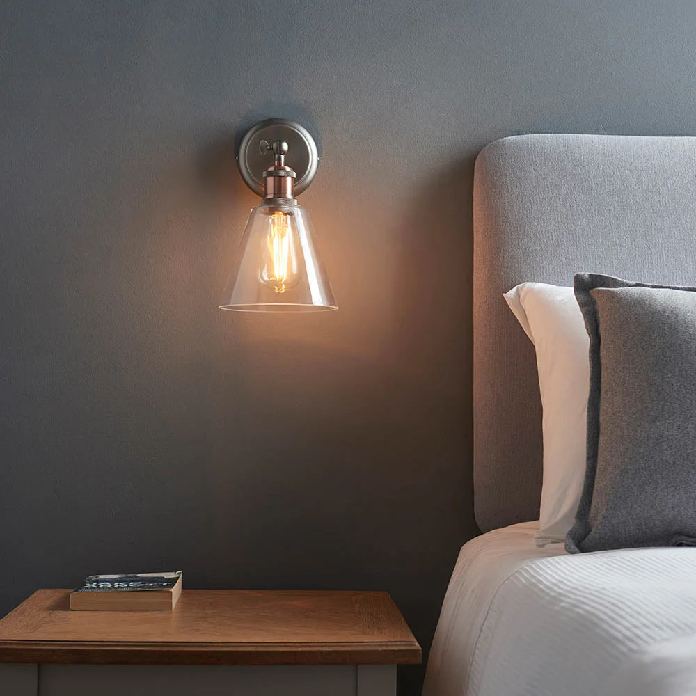 Niche Wall Light - Aged Pewter/Clear Glass E27 - Image 14
