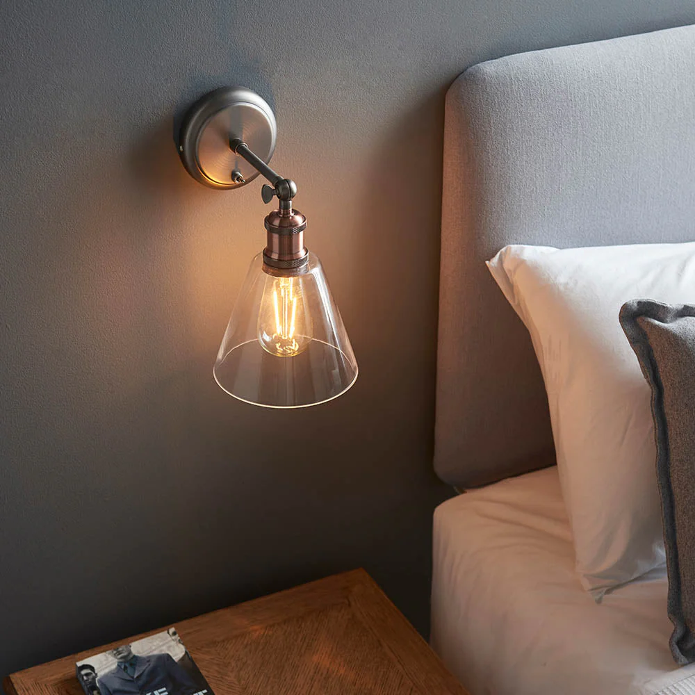 Niche Wall Light - Aged Pewter/Clear Glass E27 - Image 15