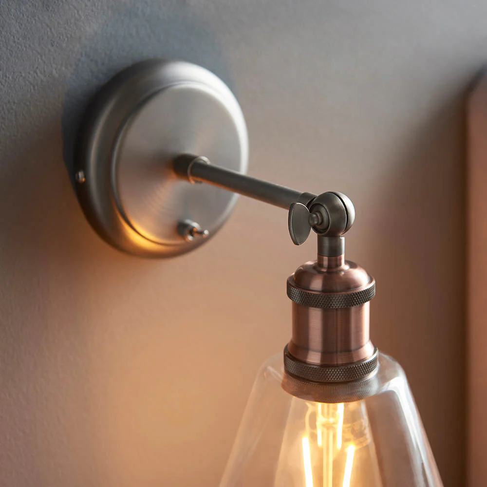 Niche Wall Light - Aged Pewter/Clear Glass E27 - Image 16