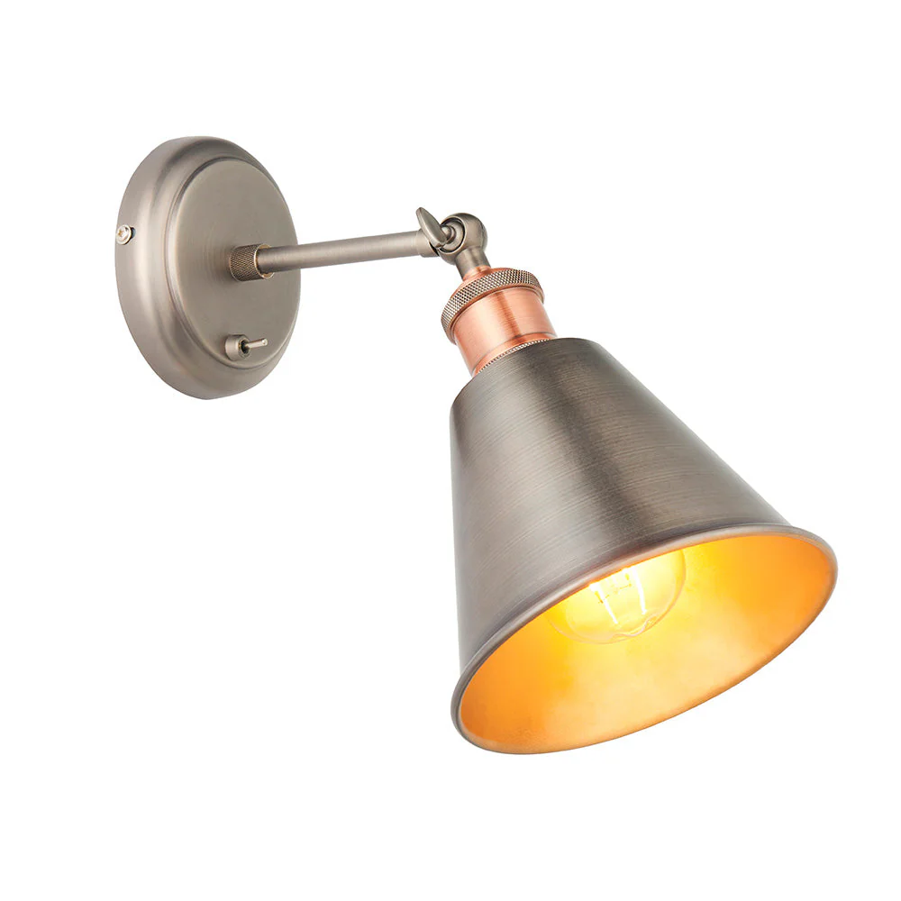 Niche Wall Light - Aged Pewter/Clear Glass E27 - Image 20