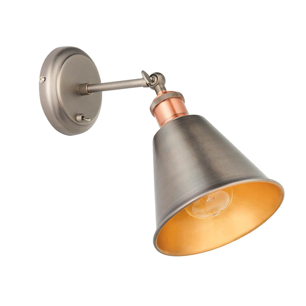 Niche Wall Light - Aged Pewter/Clear Glass E27 - Image 3