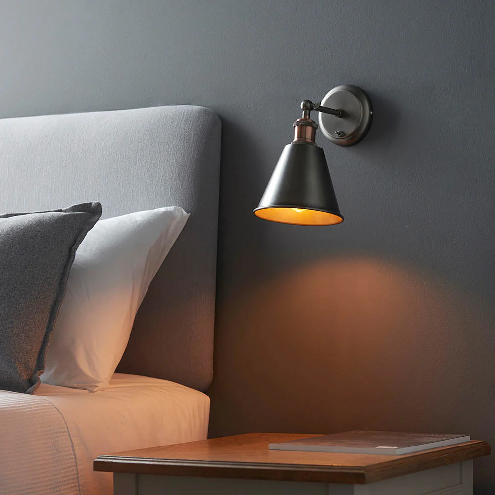 Niche Wall Light - Aged Pewter/Clear Glass E27 - Image 5