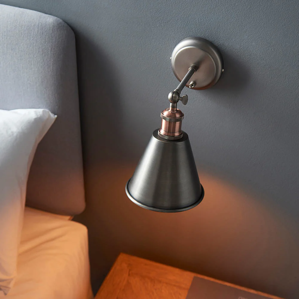 Niche Wall Light - Aged Pewter/Clear Glass E27 - Image 7