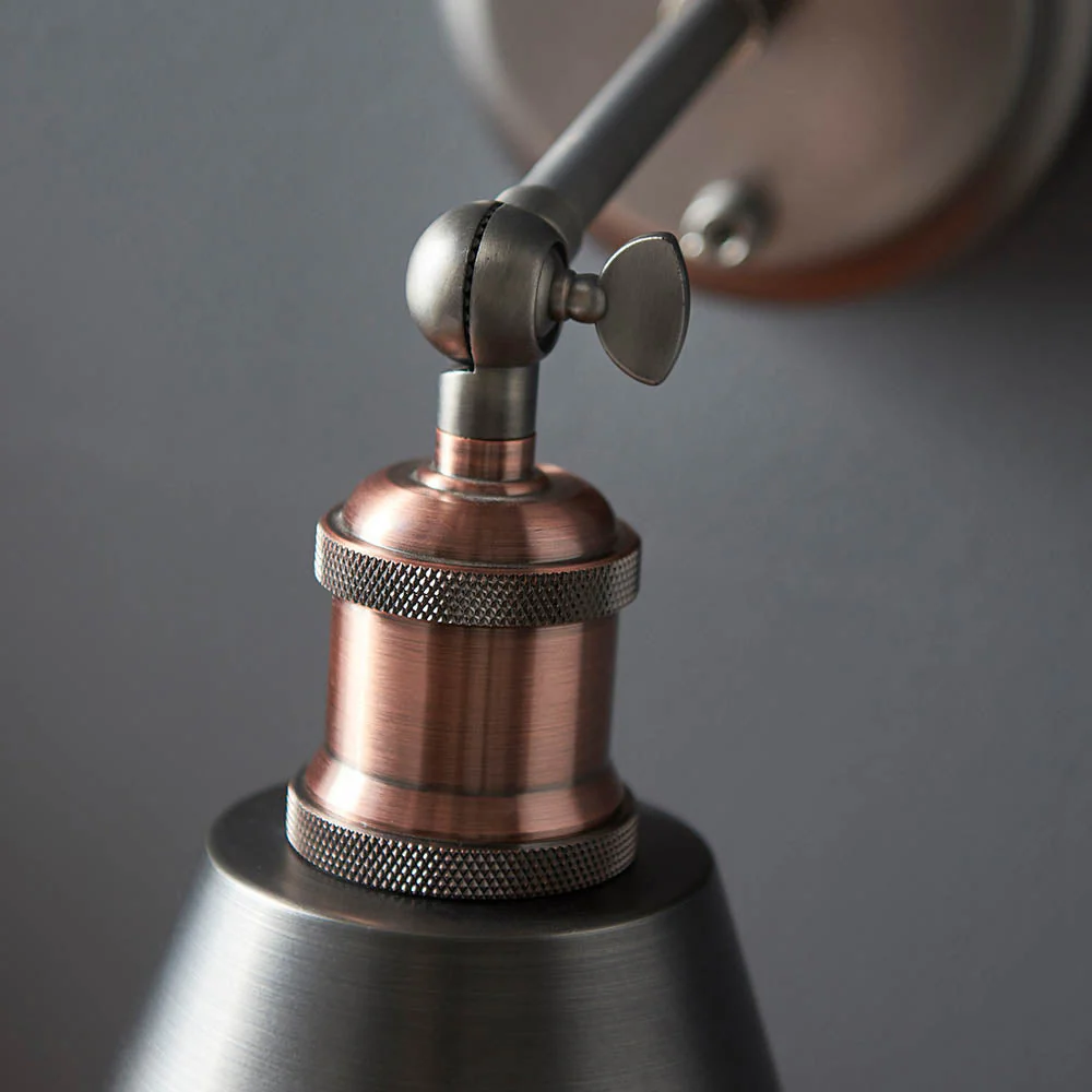 Niche Wall Light - Aged Pewter/Clear Glass E27 - Image 8