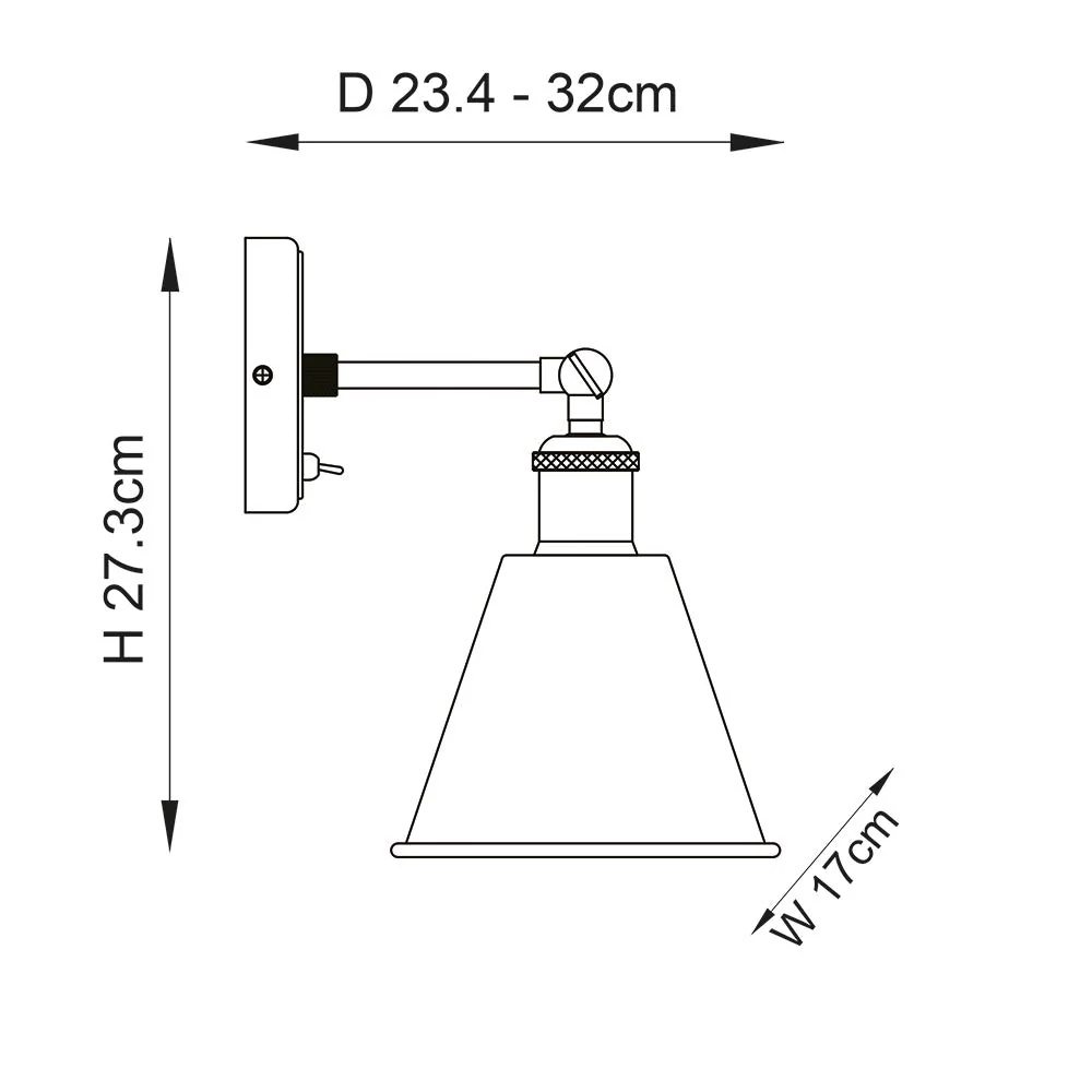 Niche Wall Light - Aged Pewter/Clear Glass E27 - Image 10
