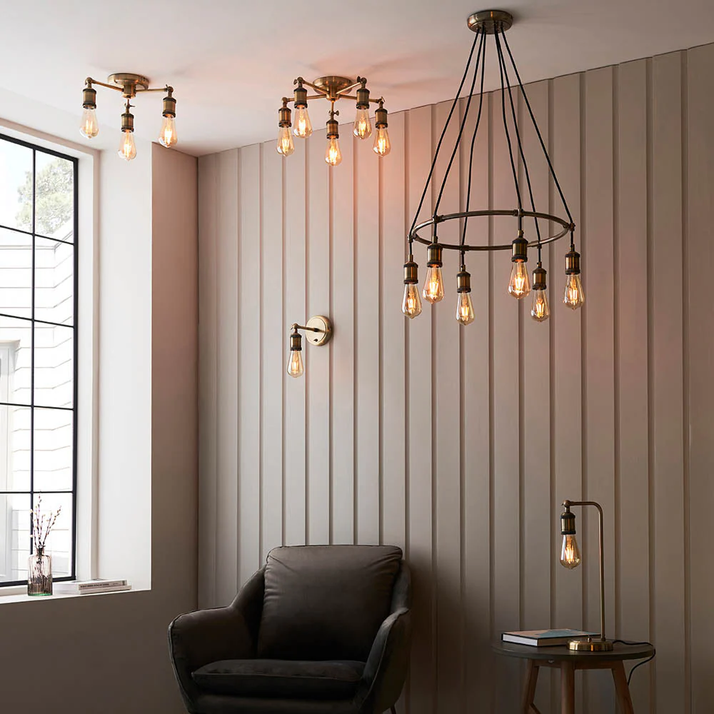 Niche Wall Light - Antique Brass/Aged Pewter & Aged Copper E27 - Image 4