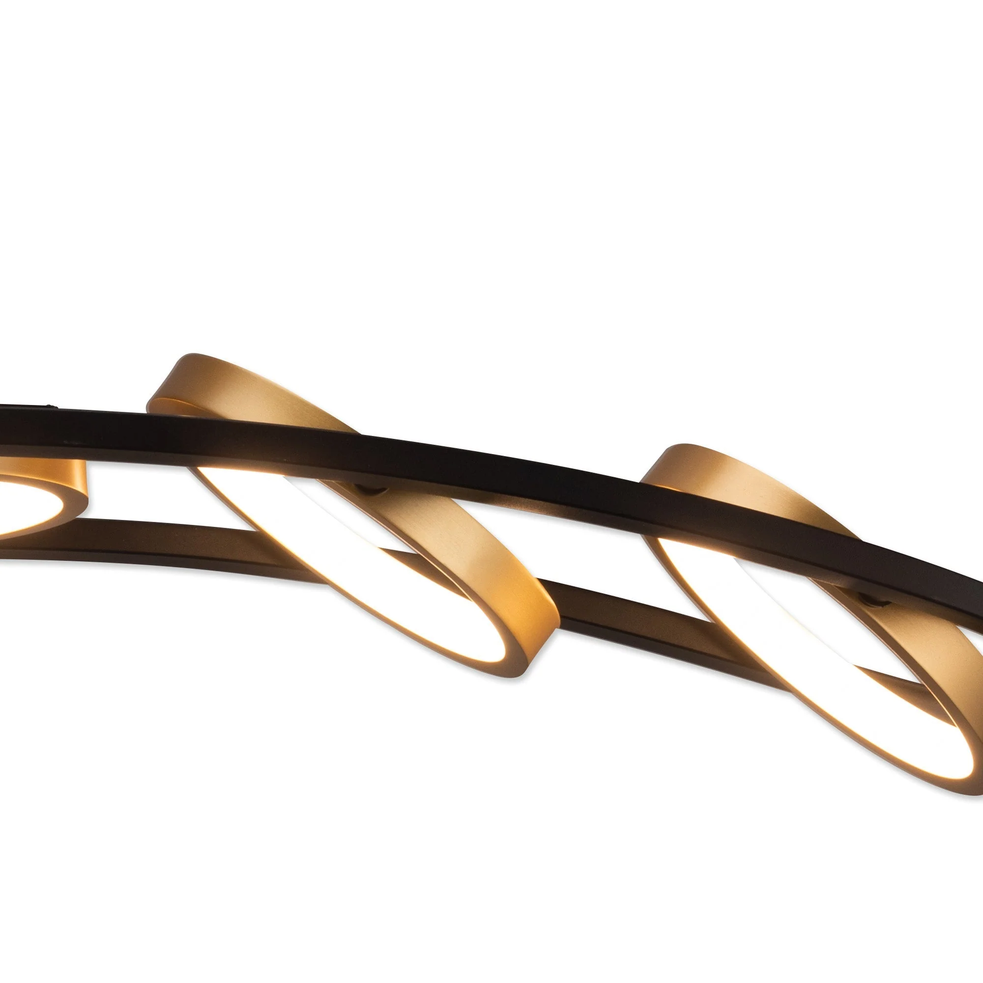 Nicki Indoor Semi Flush Ceiling Light, 3/5Ring, Satin Black & Gold - Image 10