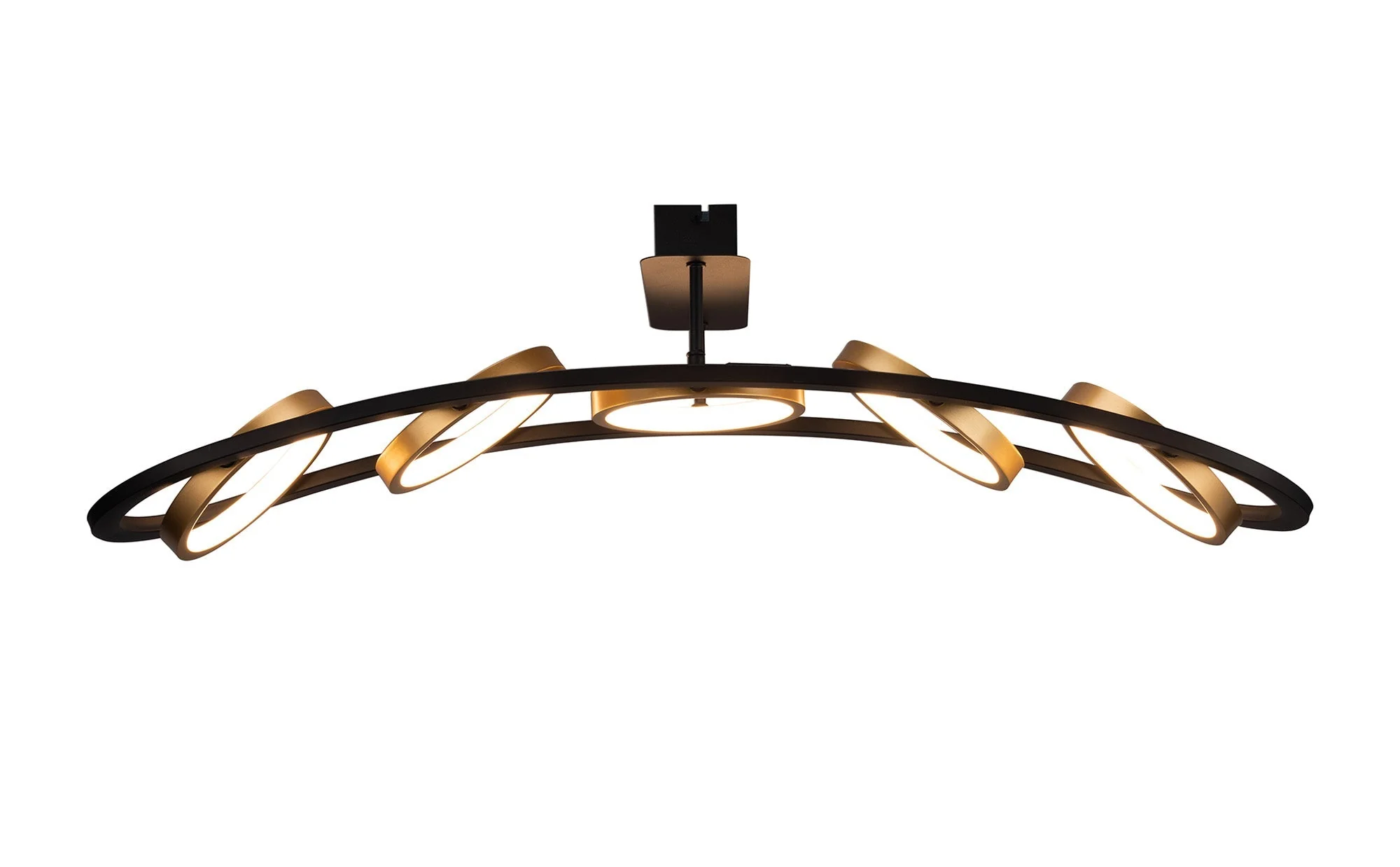 Nicki Indoor Semi Flush Ceiling Light, 3/5Ring, Satin Black & Gold - Image 11