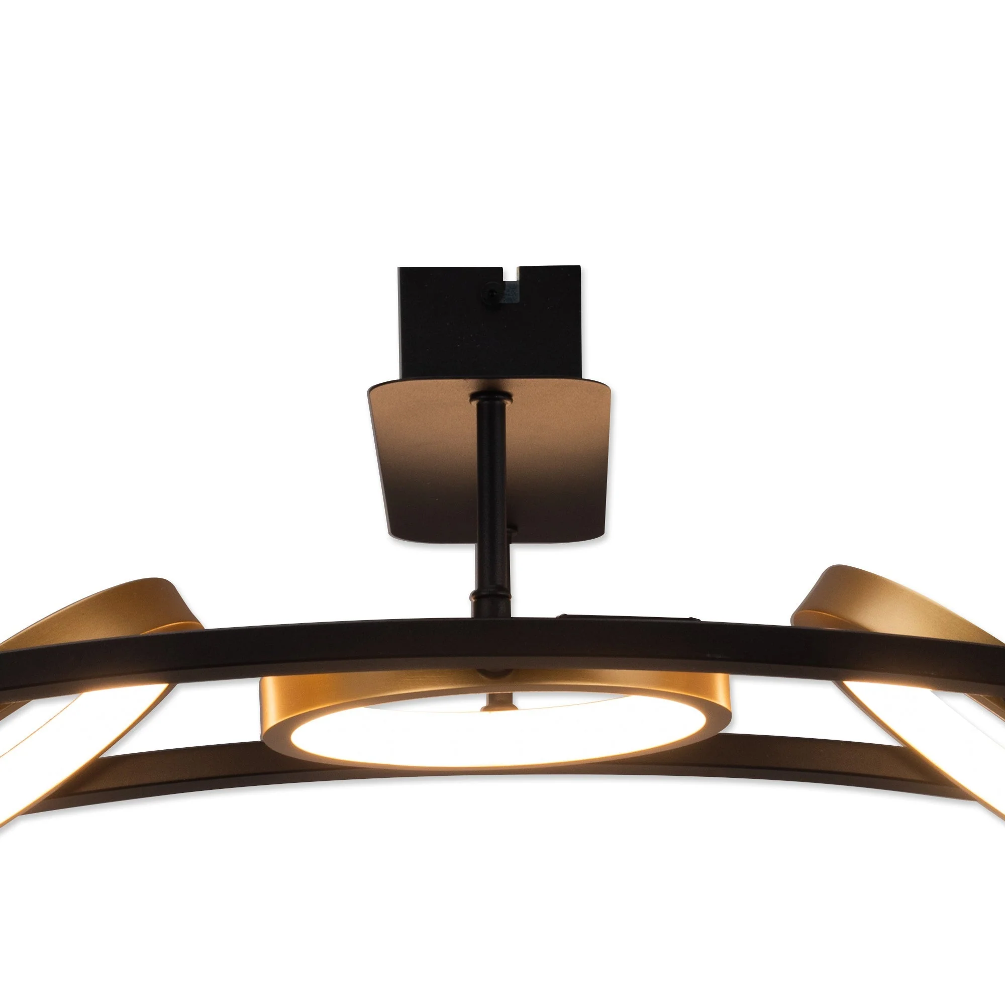 Nicki Indoor Semi Flush Ceiling Light, 3/5Ring, Satin Black & Gold - Image 8