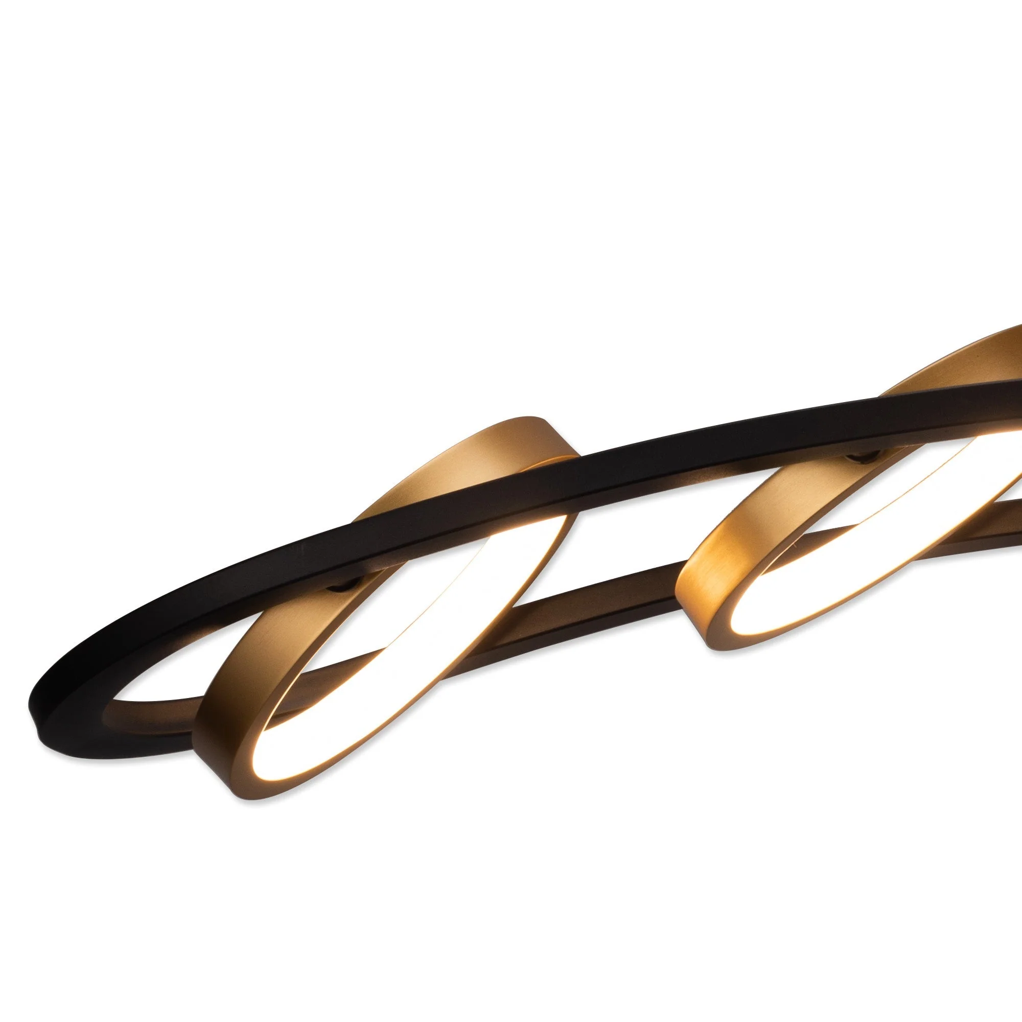 Nicki Indoor Semi Flush Ceiling Light, 3/5Ring, Satin Black & Gold - Image 9