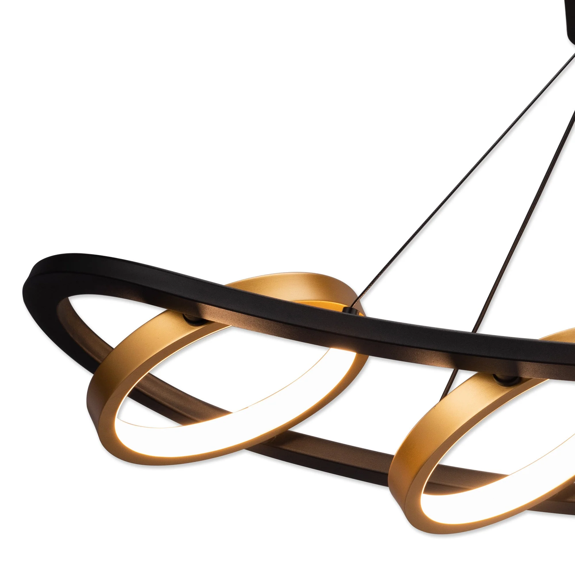 Nicki Linear Kitchen Table/Island Light, 5 Ring, 36W LED, 3200K, 2200lm, Satin Black  &  Gold, 3yrs Warranty - Image 5