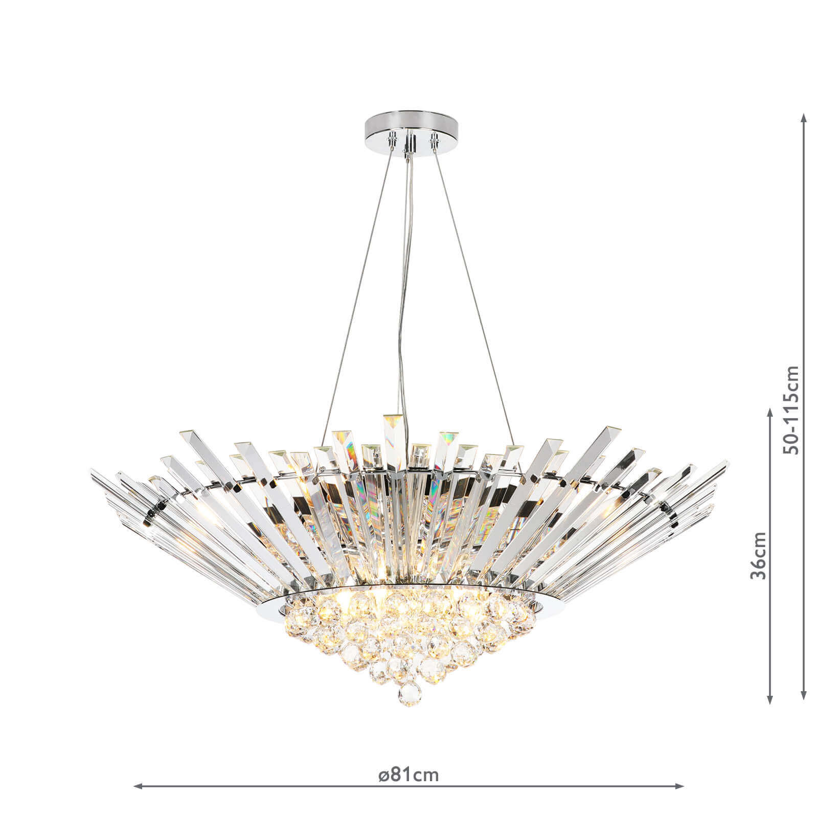 Nimbus 9Lt Crystal Ceiling Light Polished Chrome Crystal - Image 6