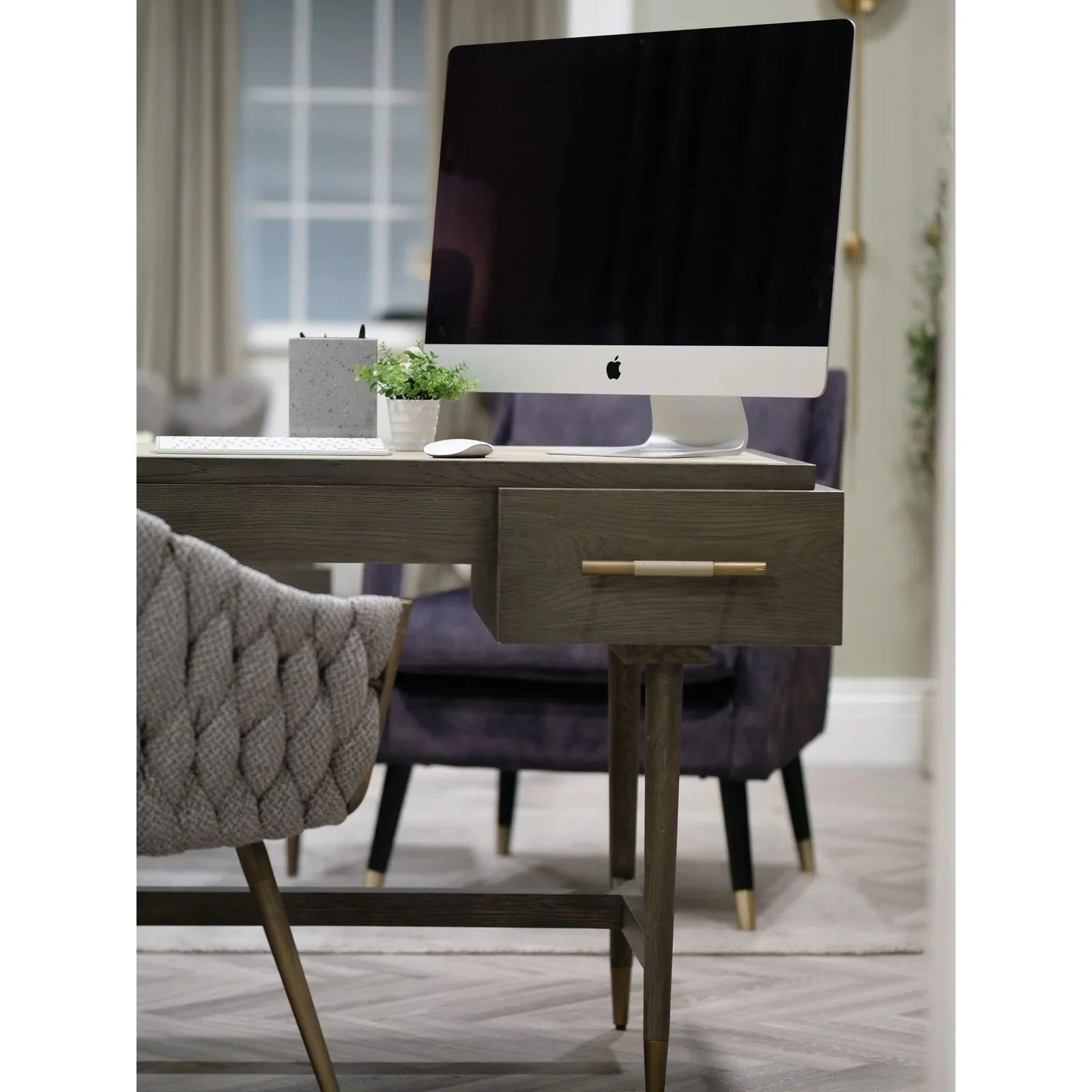 Nimes Writing Desk -  Grey Oak Finish - Image 2