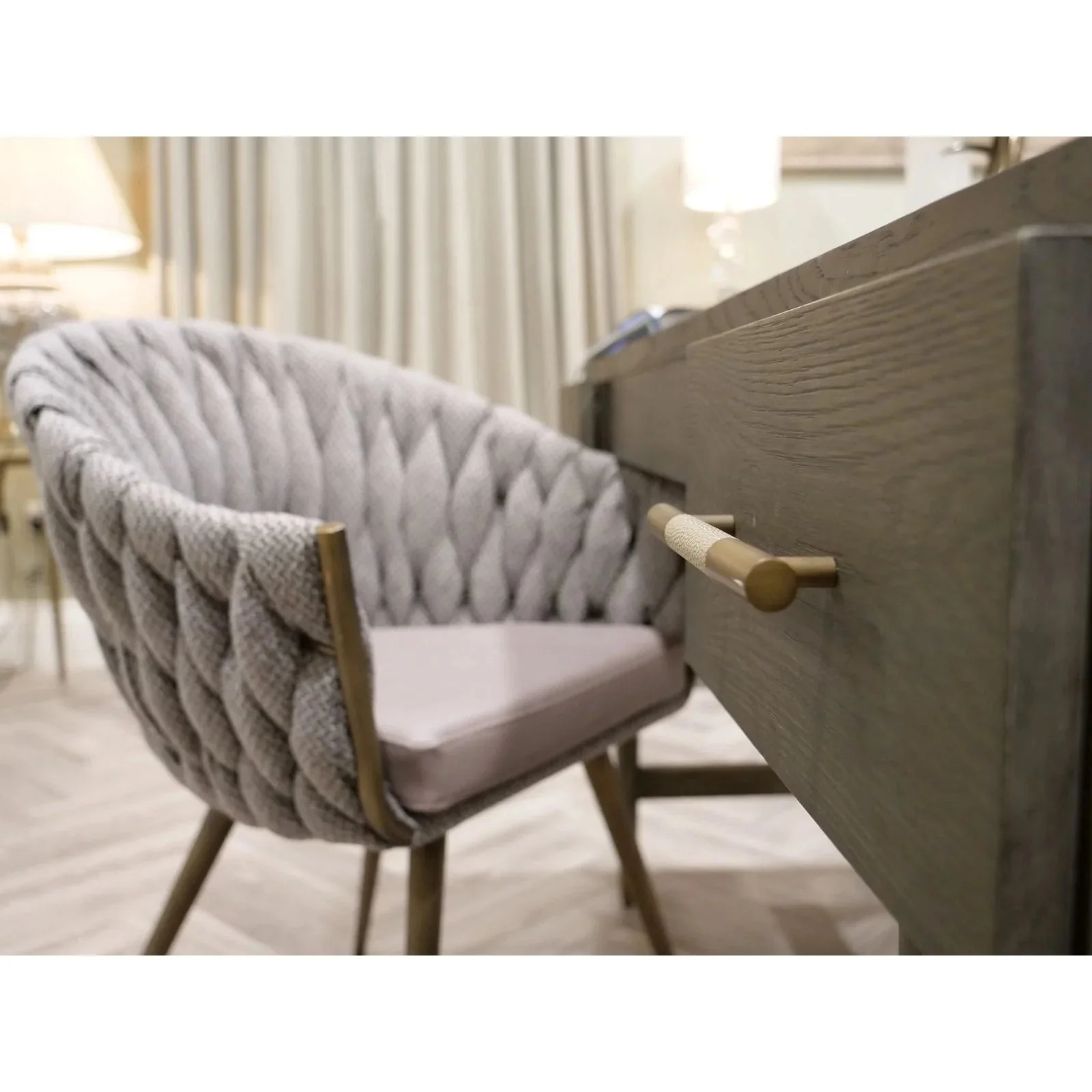 Nimes Writing Desk -  Grey Oak Finish - Image 3