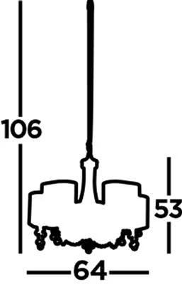 Nina 5/8Lt Multi-Arm Pendant - Chrome Finish - Image 3