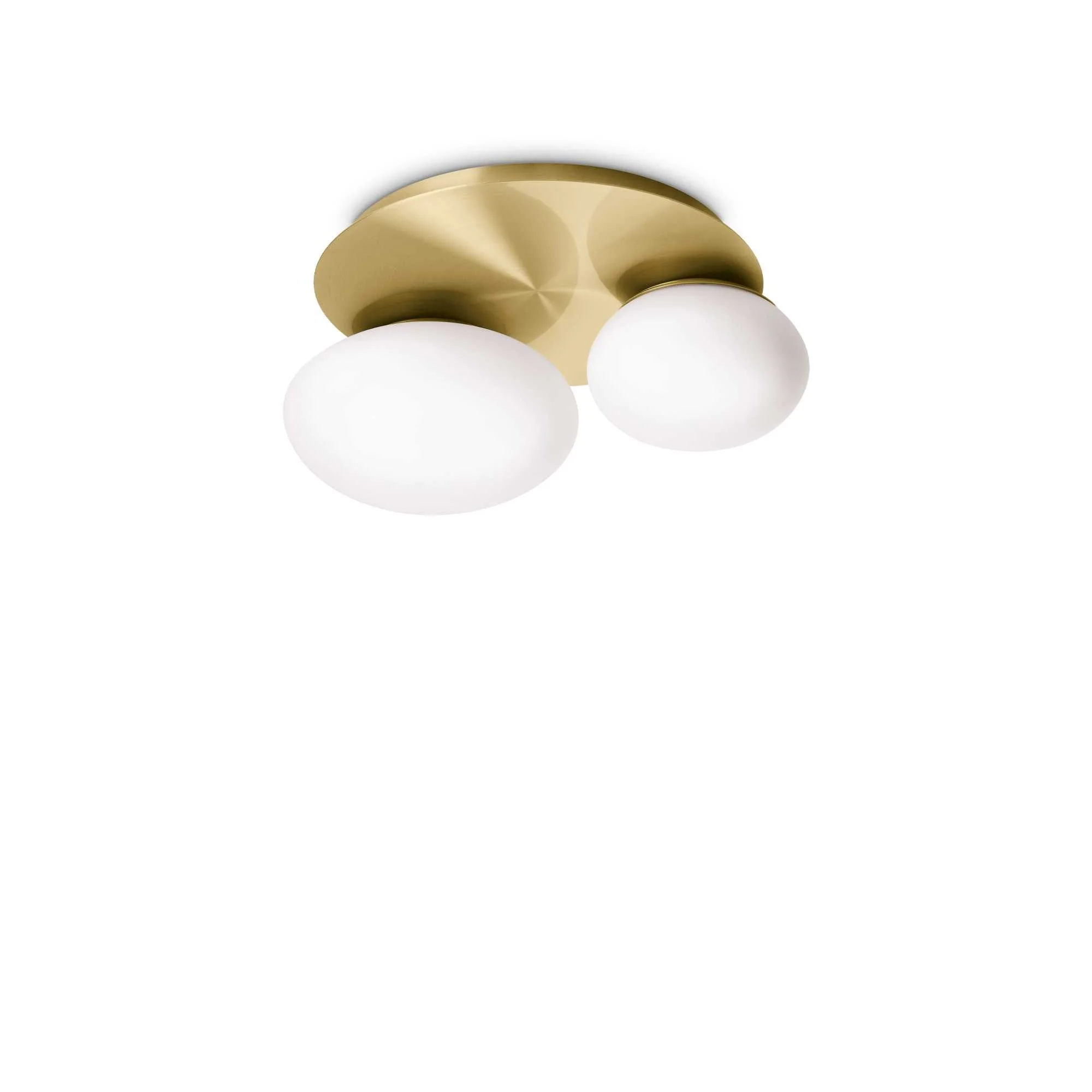 Ninfea Flush Light Fitting - White, Brass - Image 2