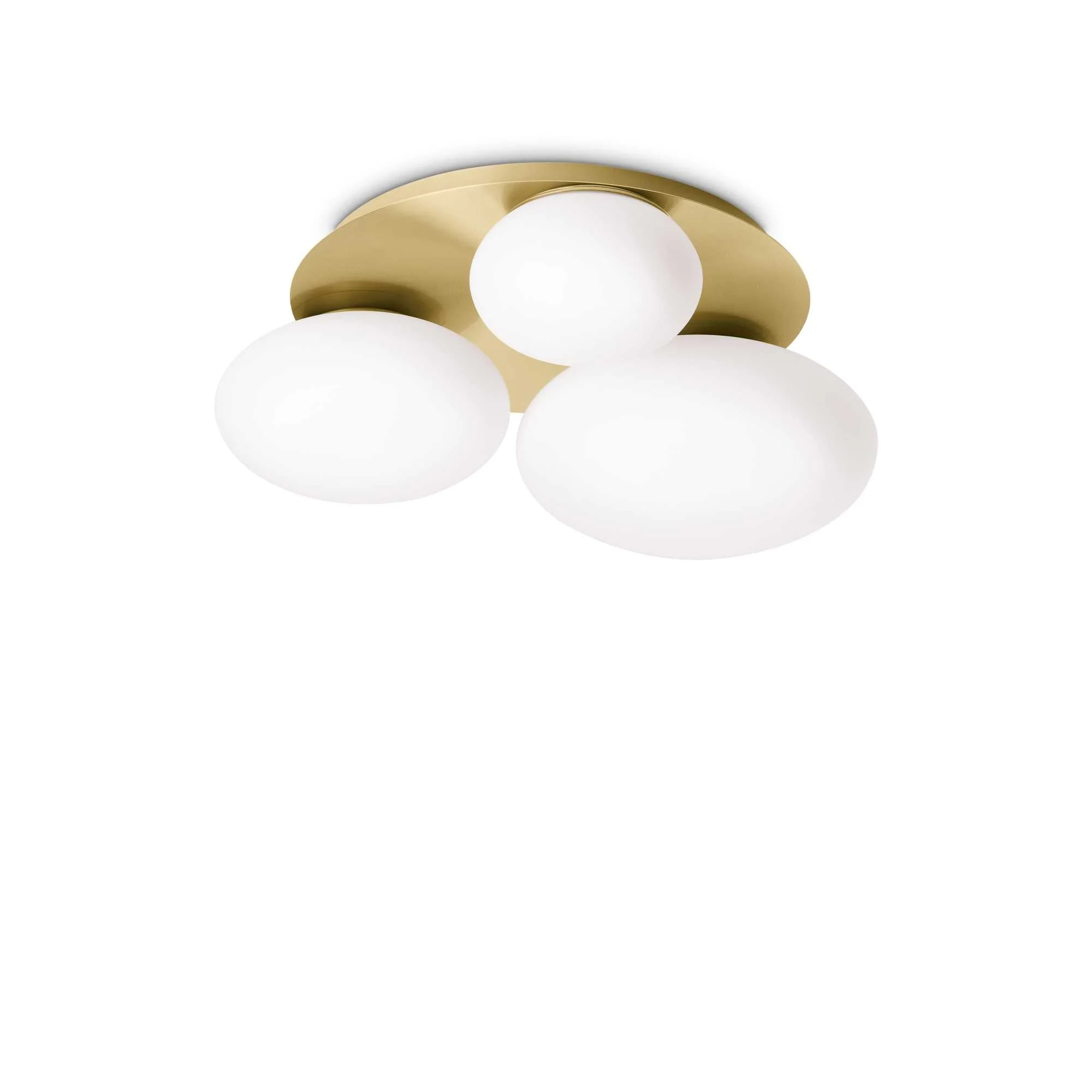 Ninfea Flush Light Fitting - White, Brass - Image 4