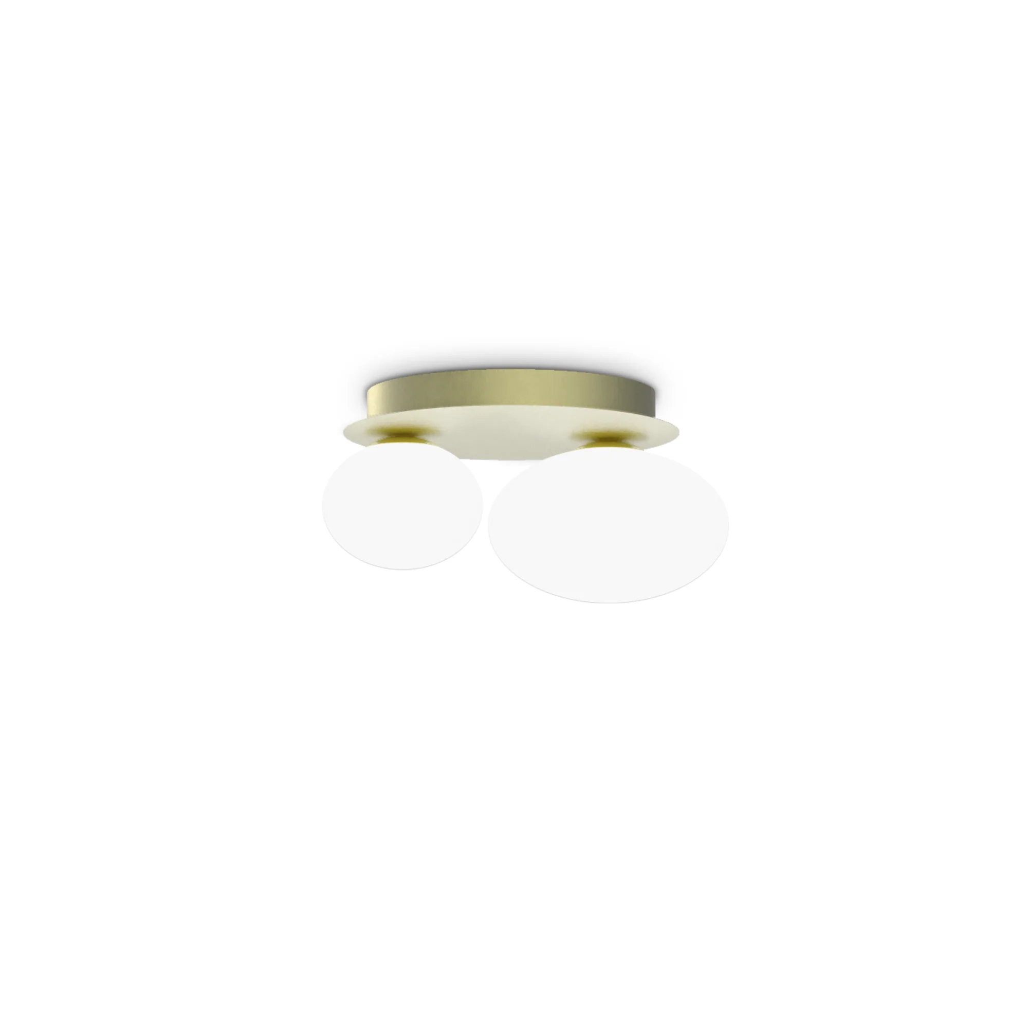 Ninfea Semi Flush Fitting - White/Brass - Image 2