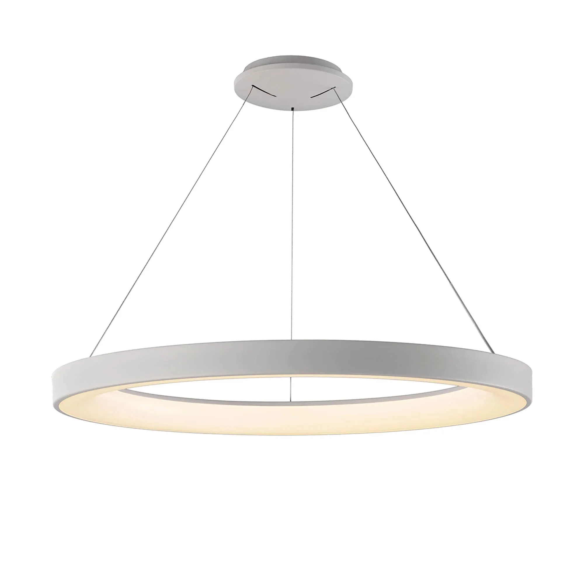 Niseko LED Ring Pendant - Wood/White - Image 5