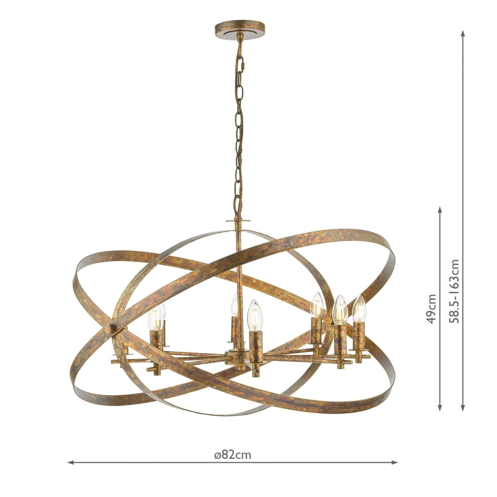 Nitya 5/8Lt Centre Ceiling Light - Copper Finish - Image 10