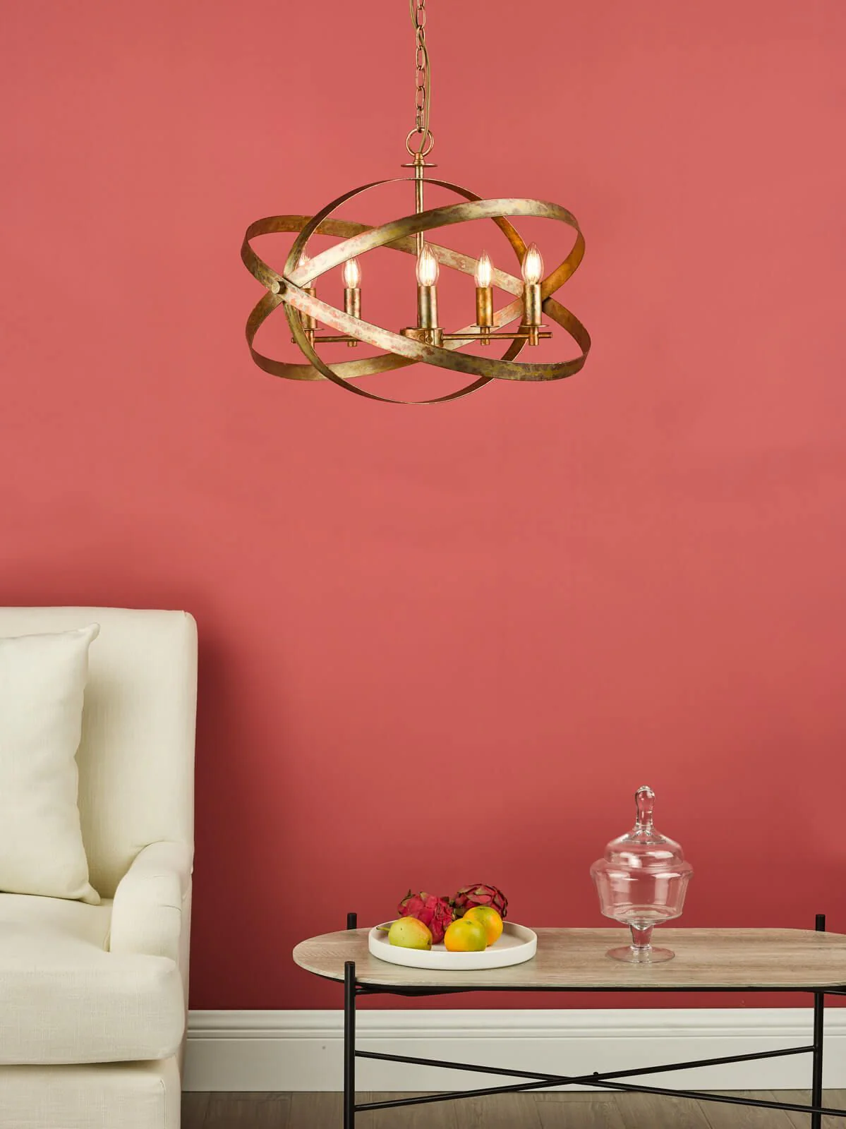 Nitya 5/8Lt Centre Ceiling Light - Copper Finish - Image 3