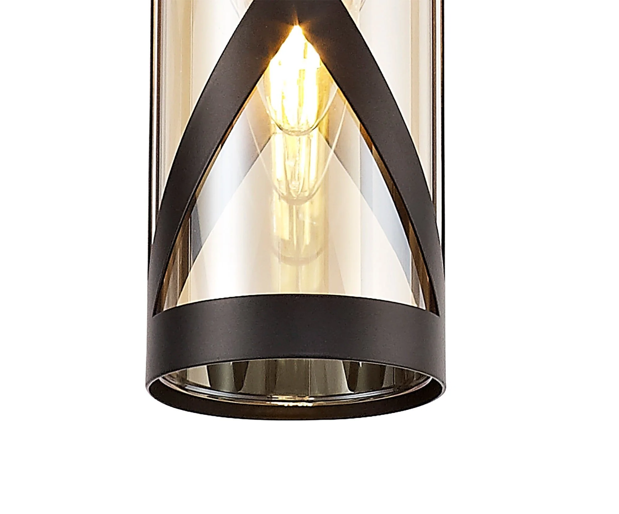 Nivea 1 Light Pendant E14, Matt Grey/Polished Chrome/Cognac - Image 7