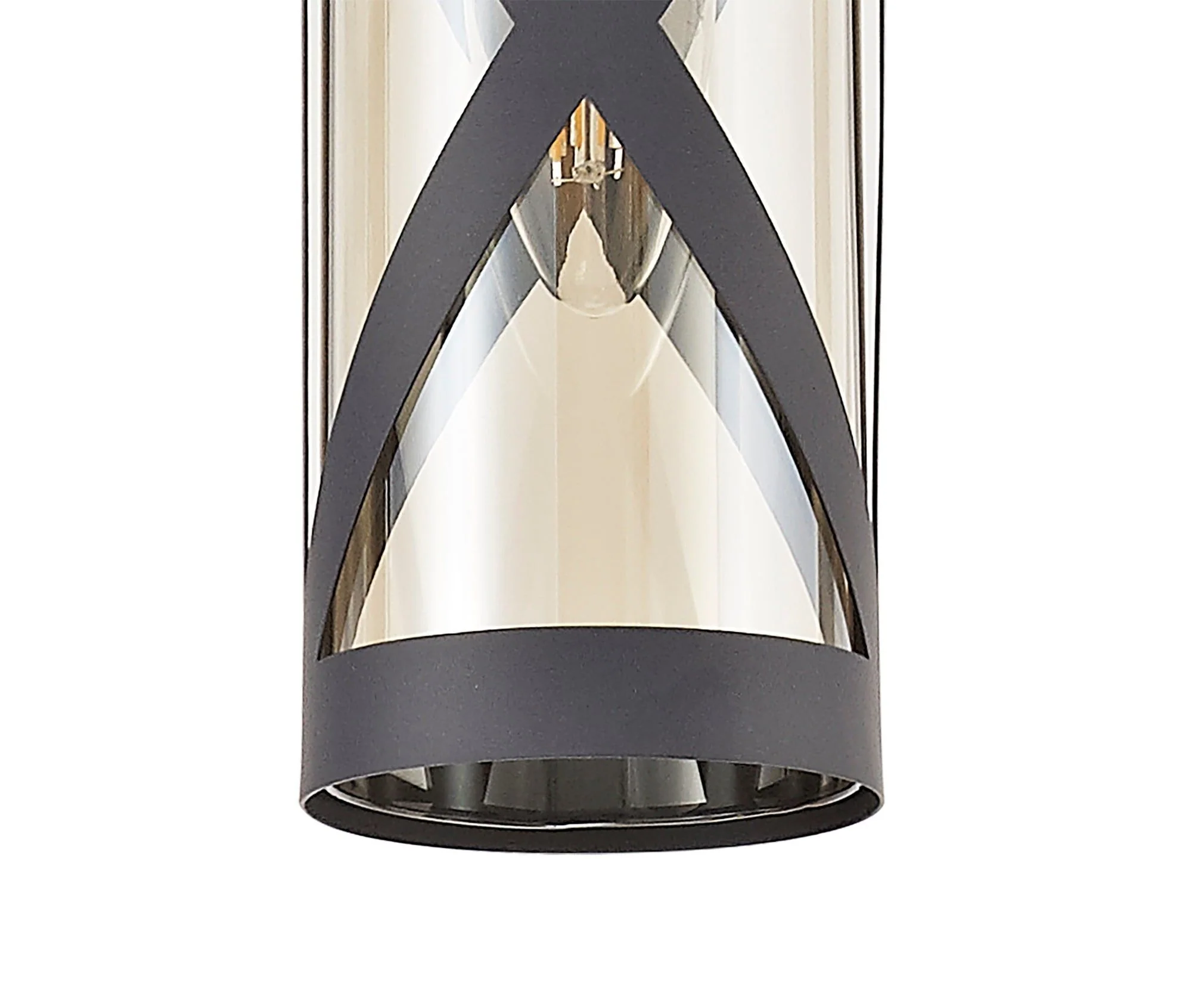 Nivea 1 Light Pendant E14, Matt Grey/Polished Chrome/Cognac - Image 3