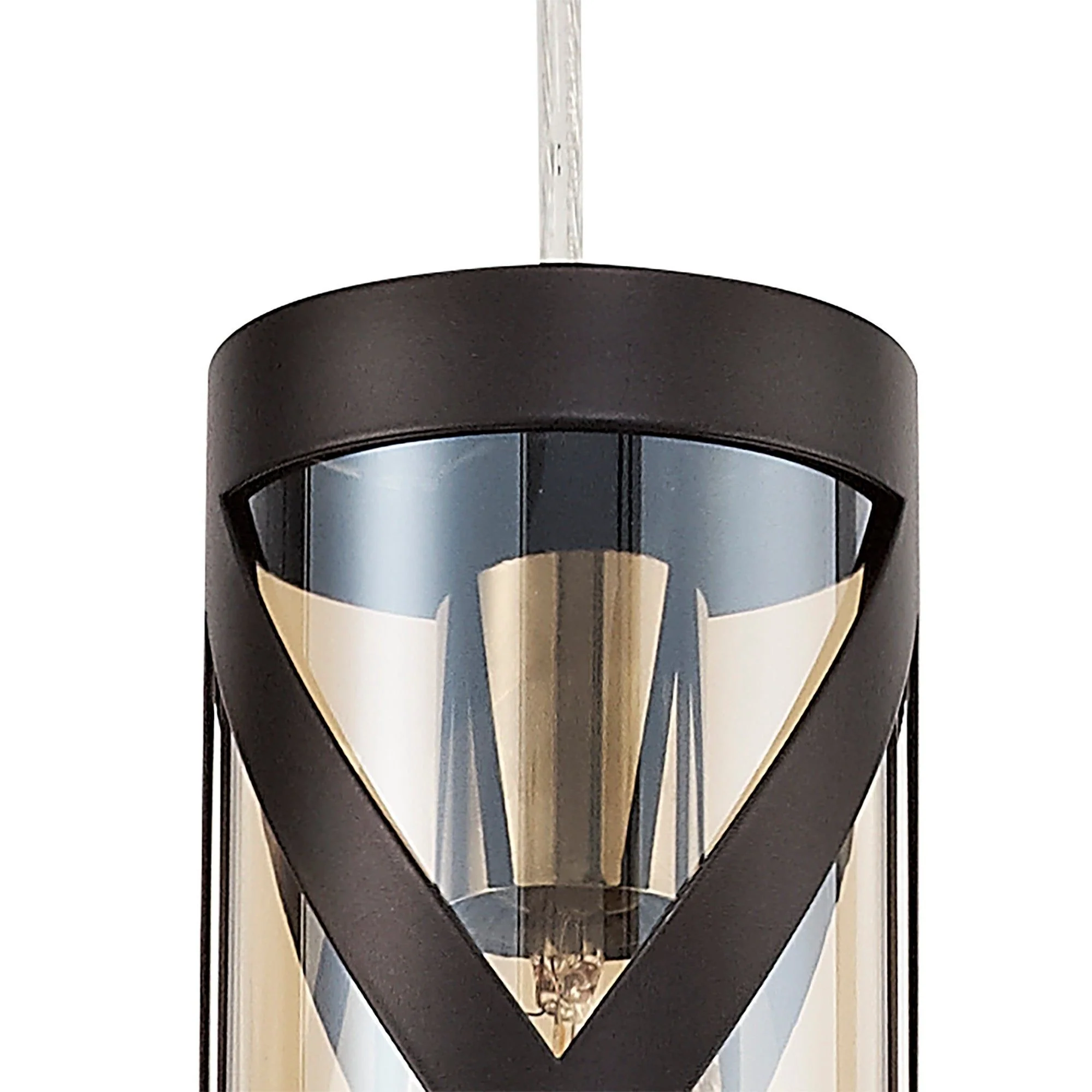 Nivea 1 Light Pendant E14, Matt Grey/Polished Chrome/Cognac - Image 6