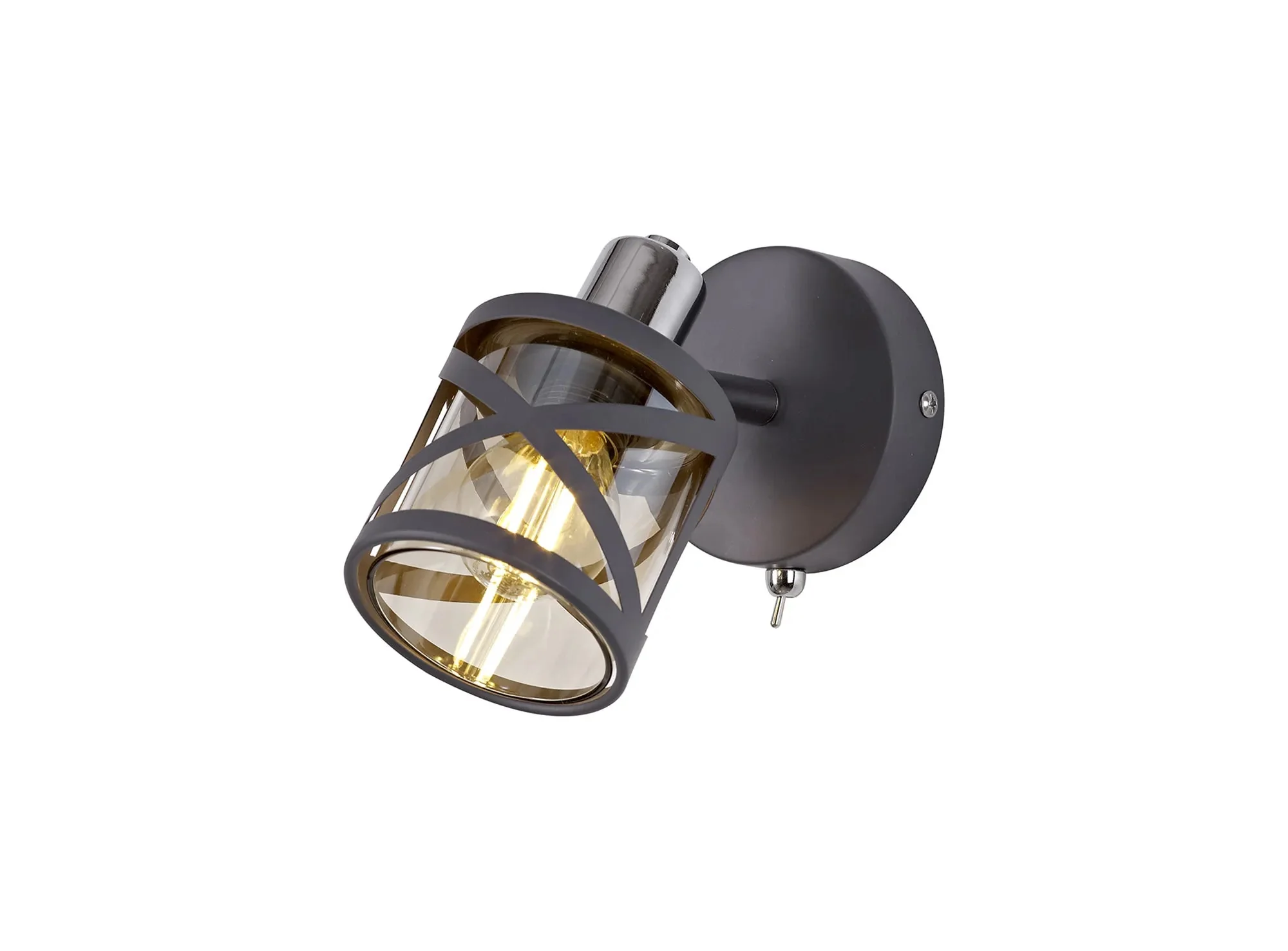 Nivea 1 Light Switched Spotlight E14 , Oiled Bronze/Matt Grey/Polished Chrome/Cognac - Image 3