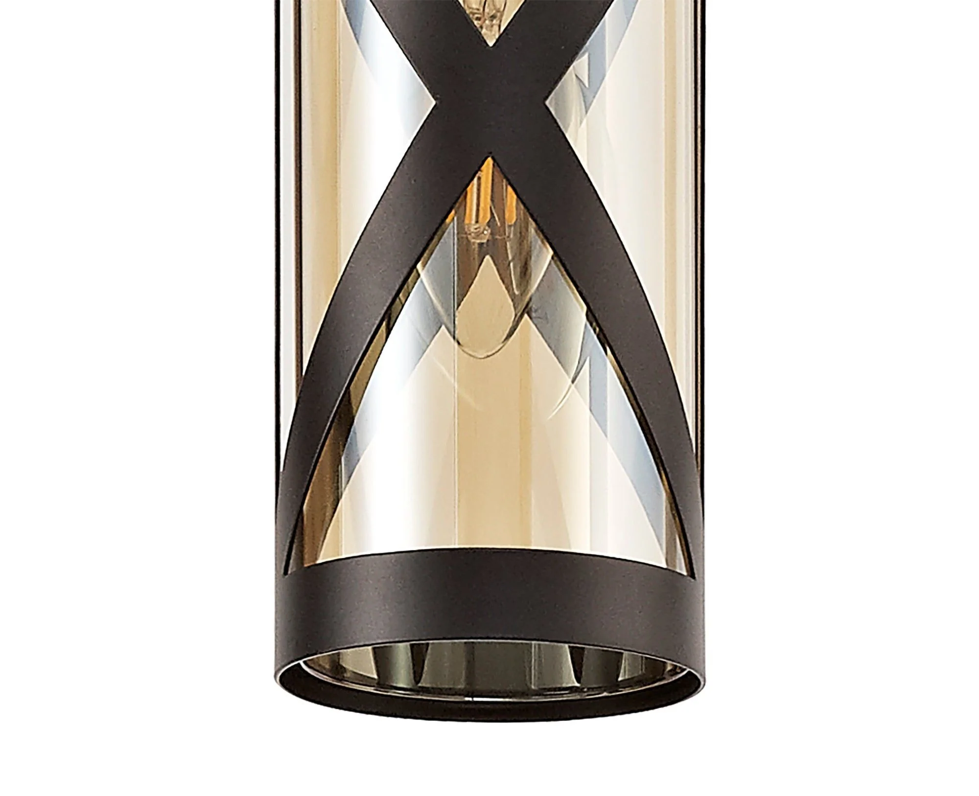 Nivea 3 Light Round Pendant E14, Oiled Bronze/Matt Grey/Polished Chrome/Cognac - Image 4