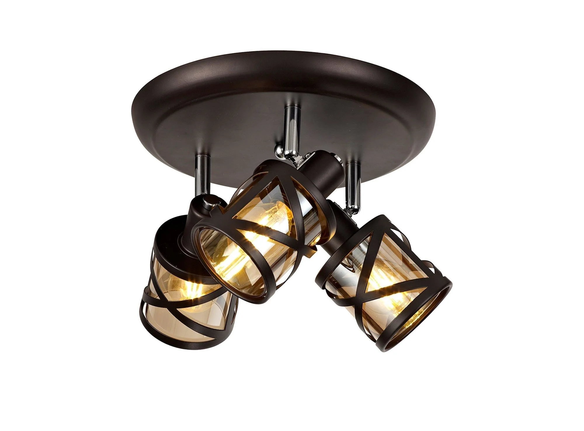 Nivea 3Lt Plate Spotlight E14 - Oiled Bronze/Matt Grey/Polished Chrome/Cognac - Image 5
