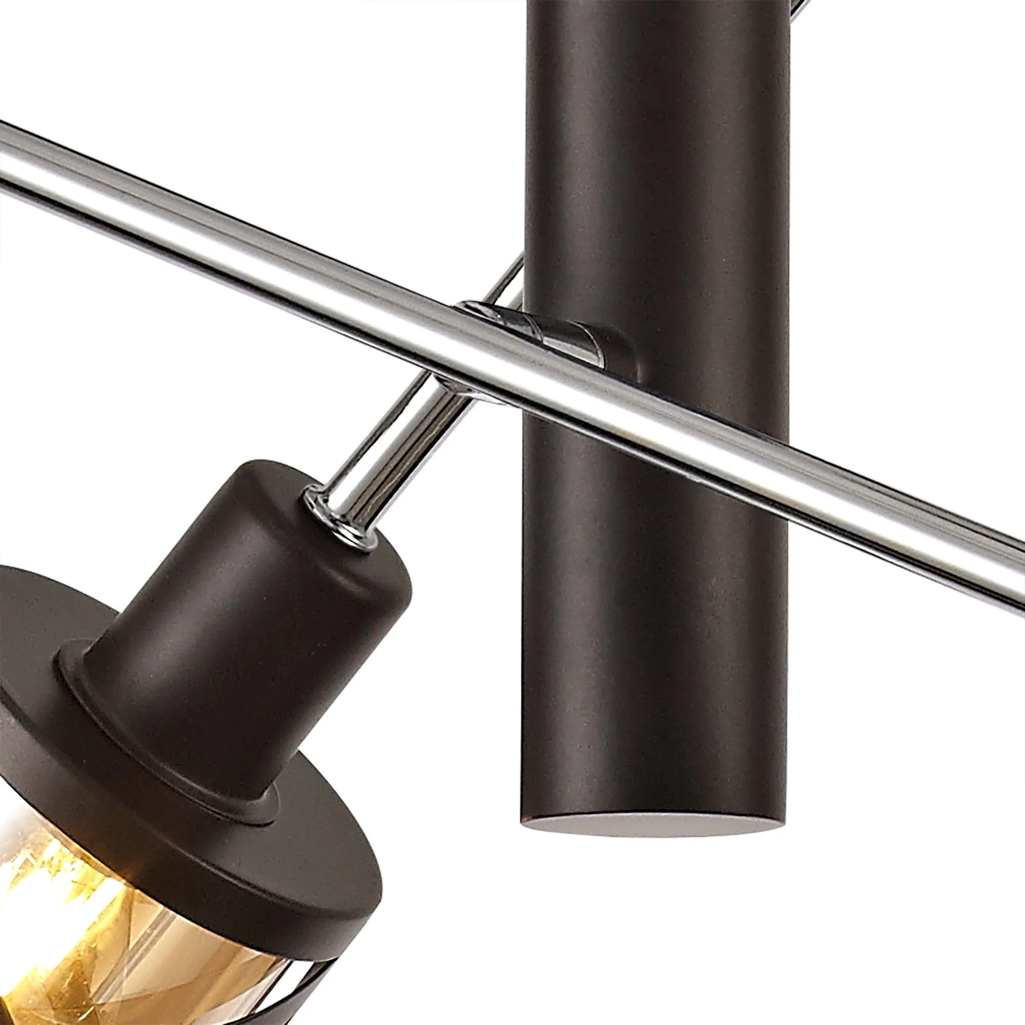 Nivea 4 Light Adjustable Pendant E14, Oiled Bronze/Matt Grey/Polished Chrome/Cognac - Image 3