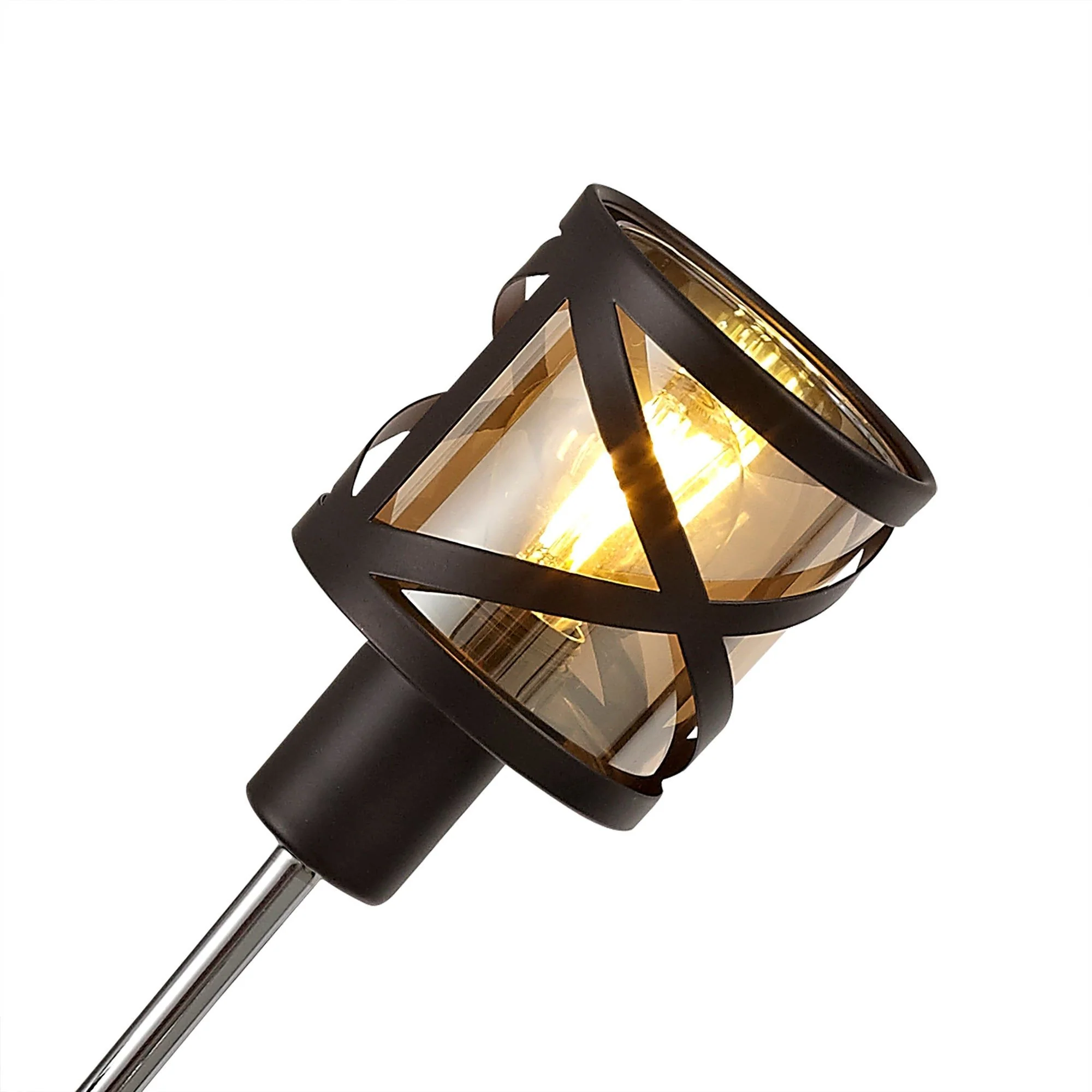 Nivea 4 Light Adjustable Pendant E14, Oiled Bronze/Matt Grey/Polished Chrome/Cognac - Image 4