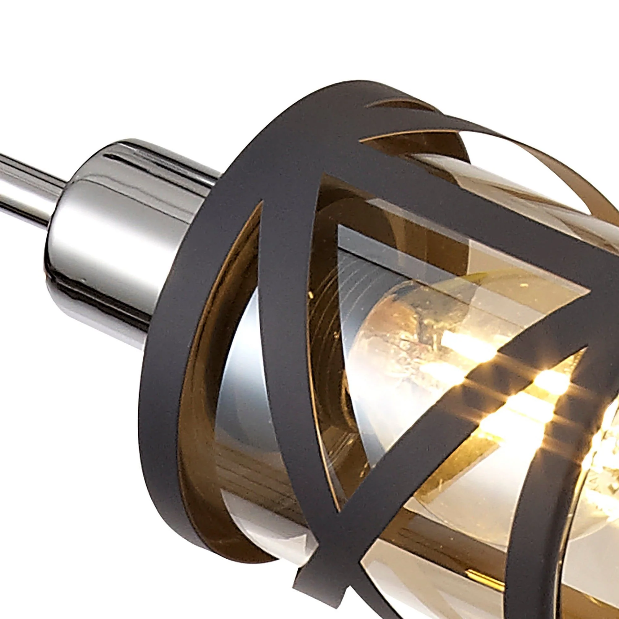 Nivea 4 Light Adjustable Pendant E14, Oiled Bronze/Matt Grey/Polished Chrome/Cognac - Image 8