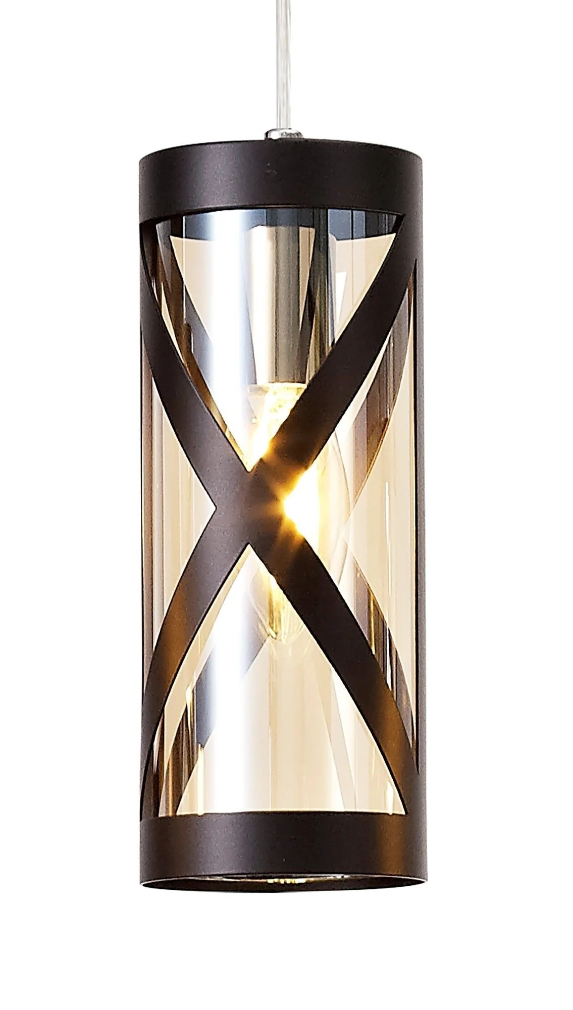 Nivea 4 Light Bar Linear Pendant E14, Oiled Bronze/Matt Grey/Polished Chrome/Cognac - Image 2