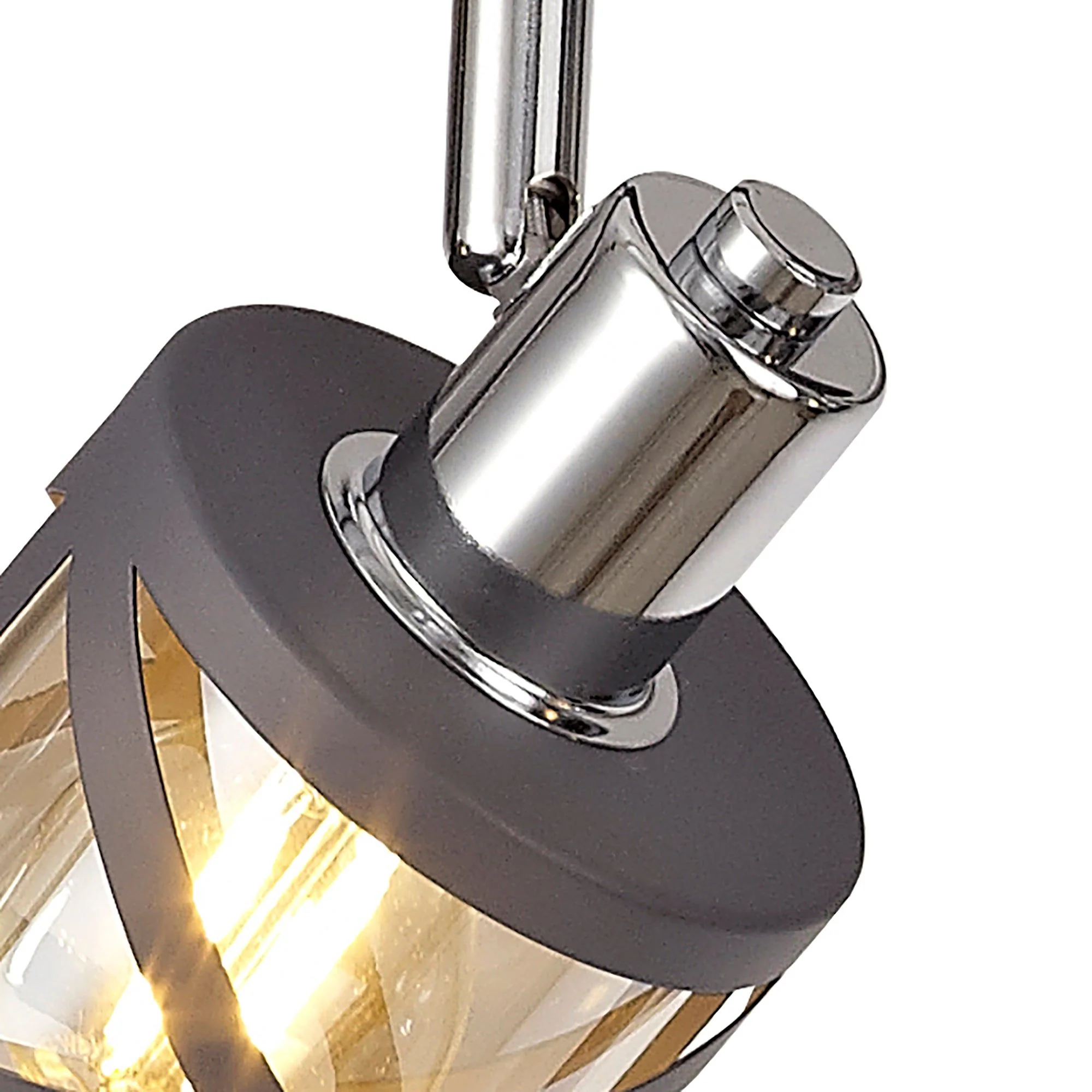 Nivea 4 Light Linear Bar Spotlight E14, Matt Grey/Oiled Bronze/Polished Chrome/Amber - Image 3