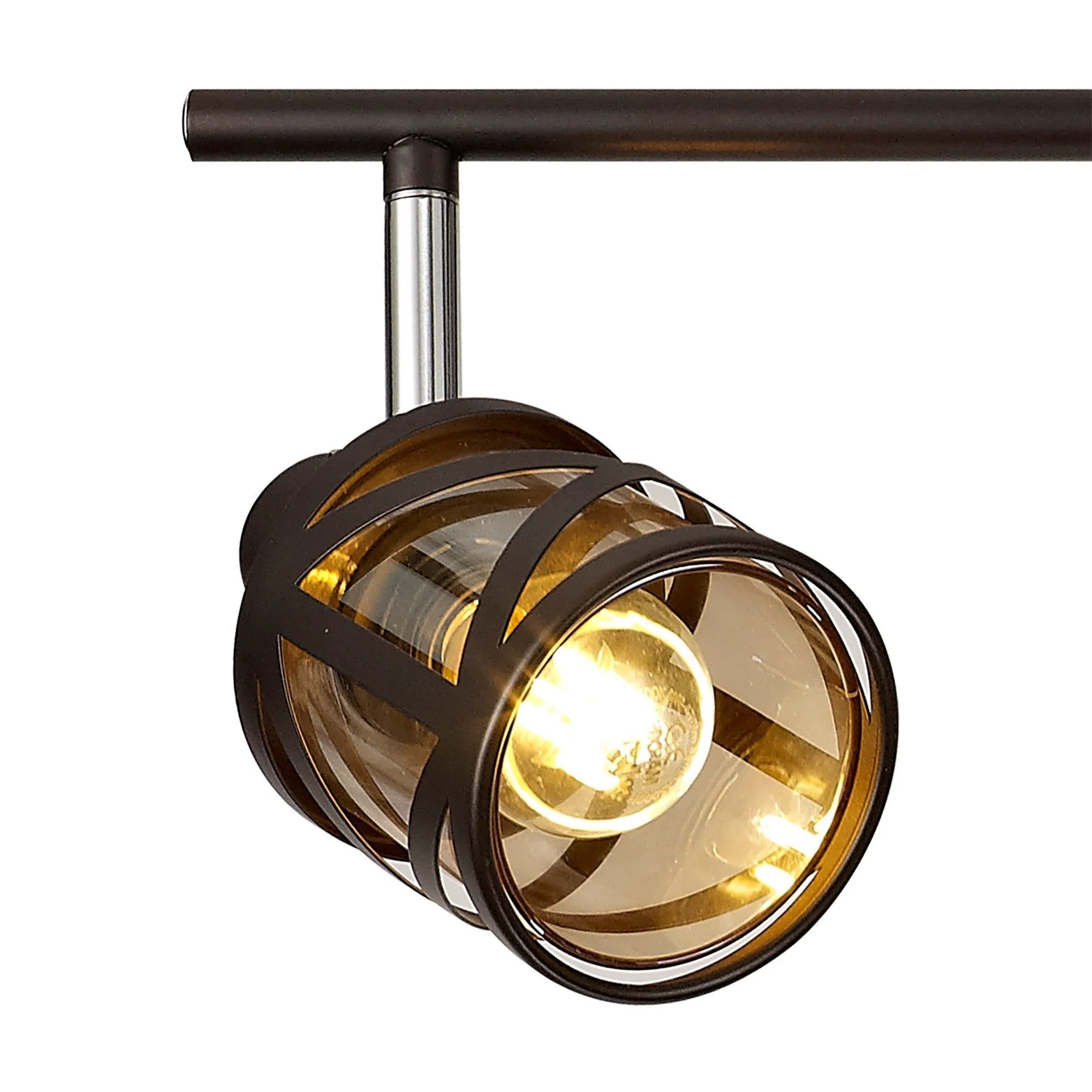 Nivea 4 Light Linear Bar Spotlight E14, Matt Grey/Oiled Bronze/Polished Chrome/Amber - Image 6