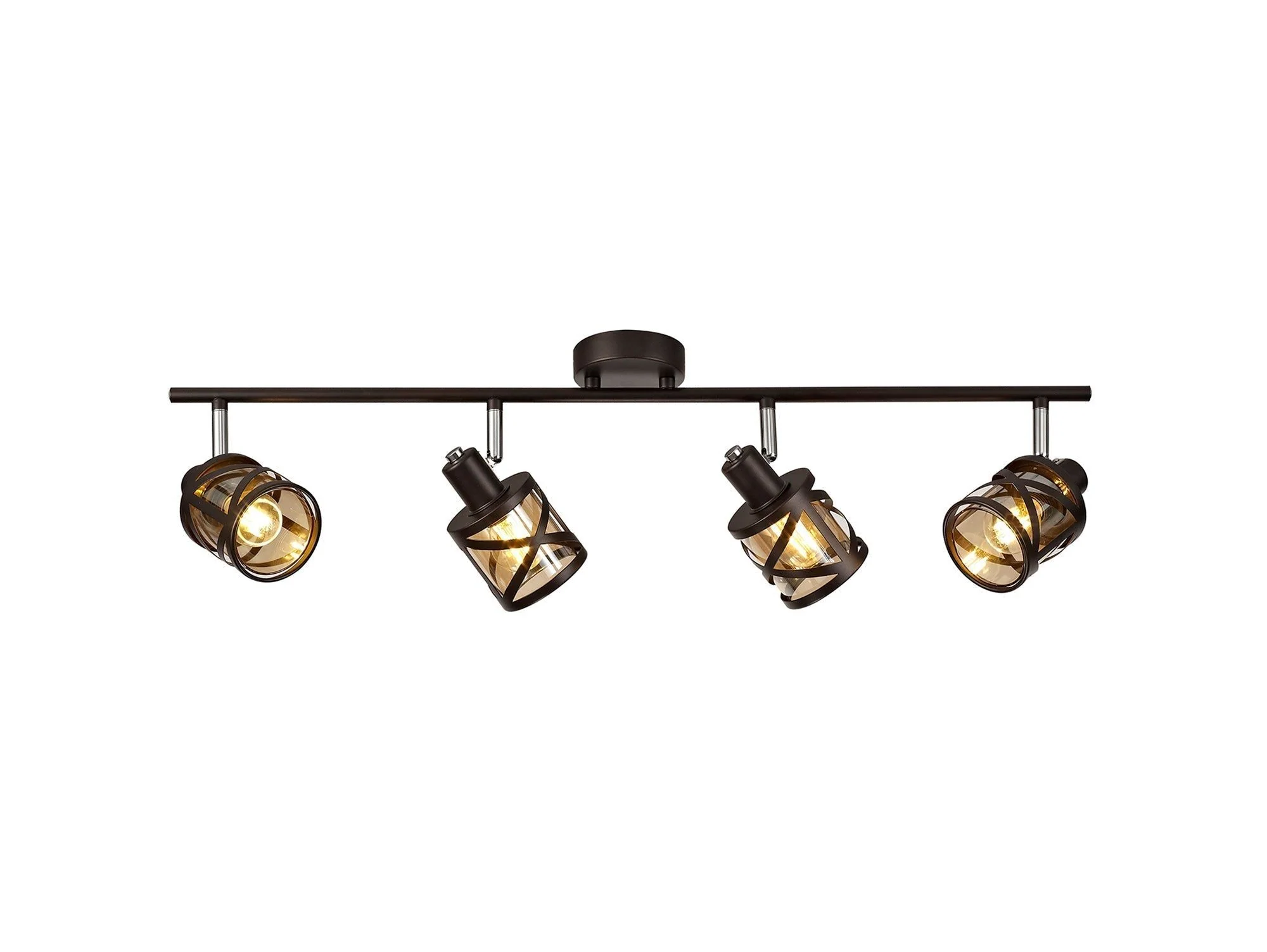 Nivea 4 Light Linear Bar Spotlight E14, Matt Grey/Oiled Bronze/Polished Chrome/Amber - Image 7