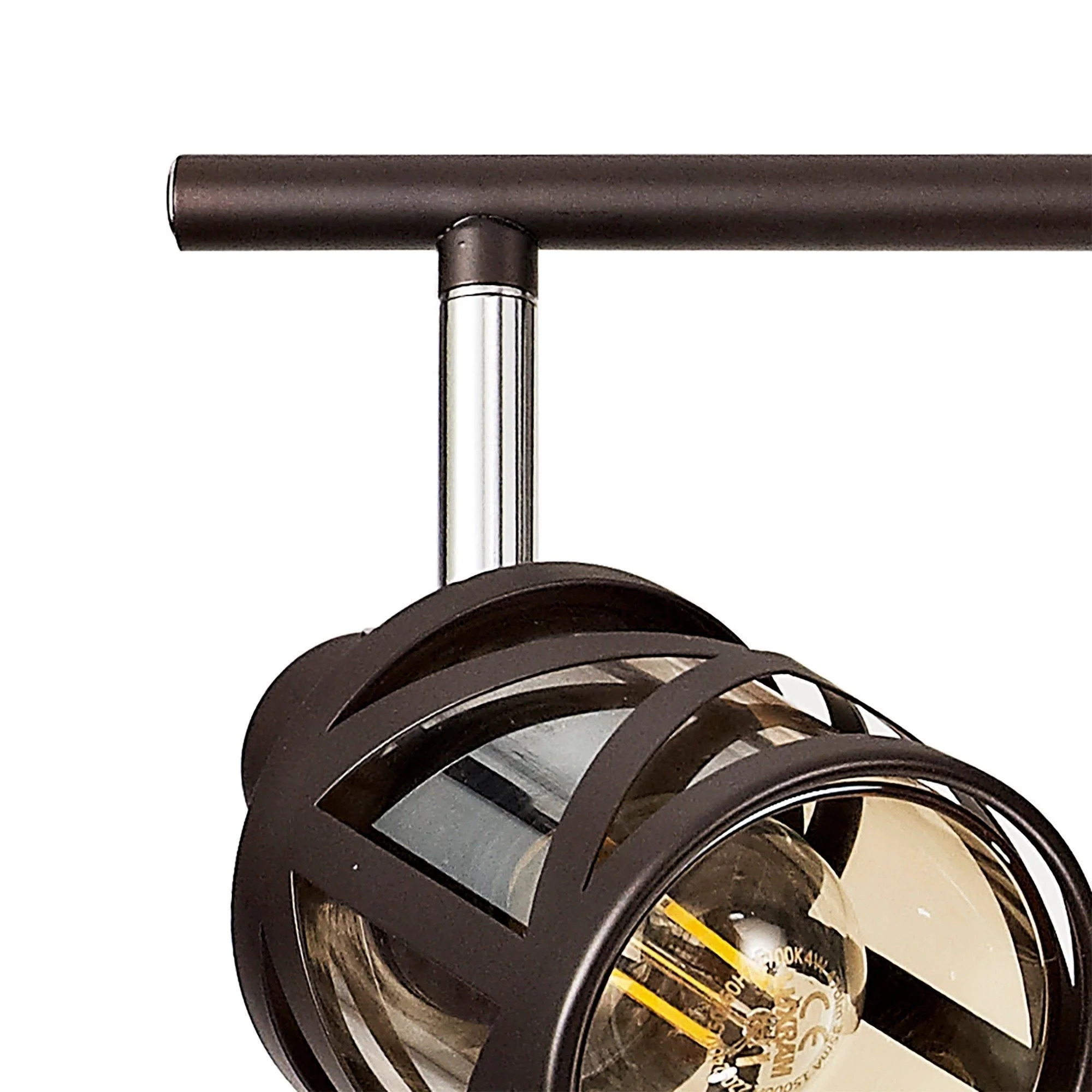 Nivea 4 Light Linear Bar Spotlight E14, Matt Grey/Oiled Bronze/Polished Chrome/Amber - Image 8